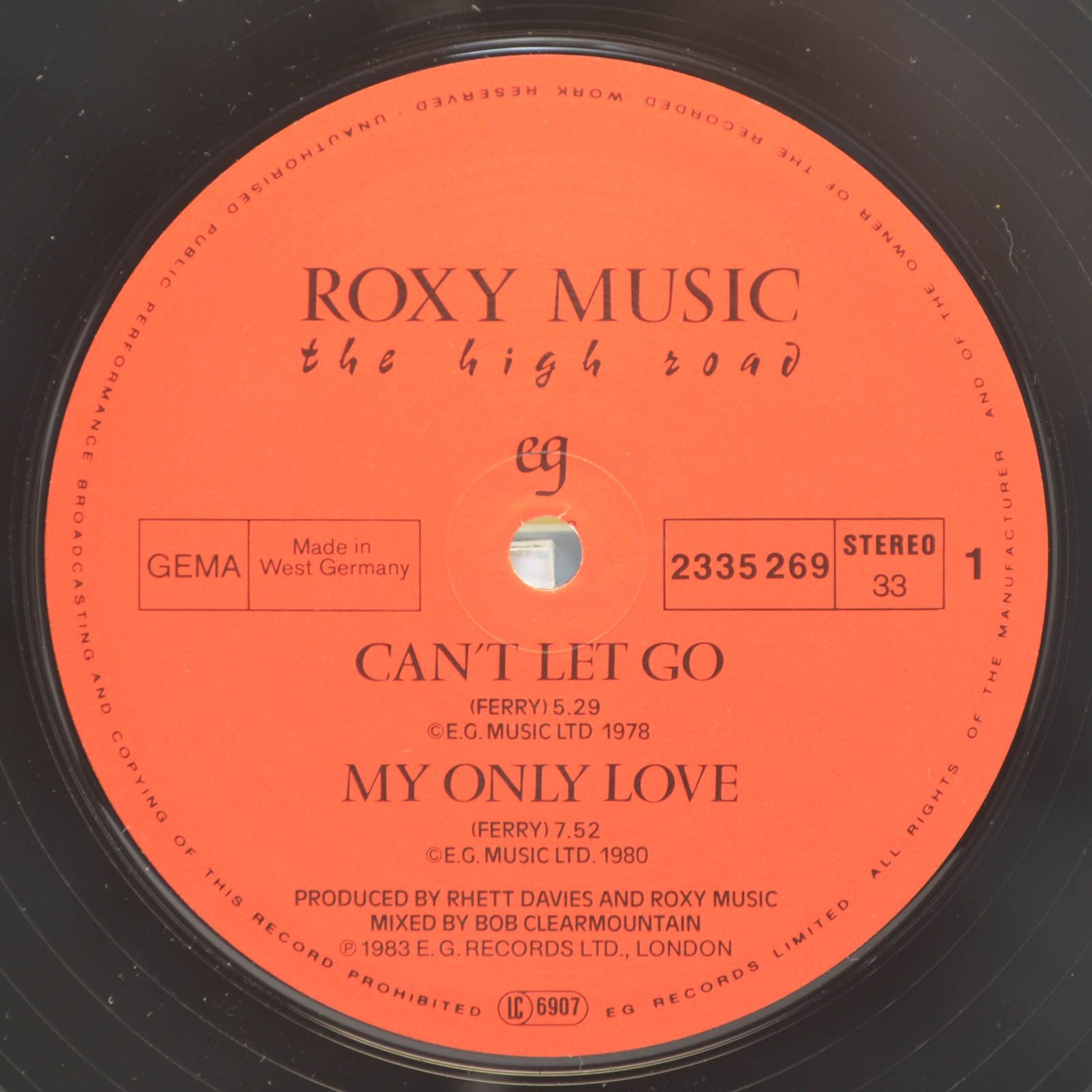 Roxy Music — The High Road, 1983