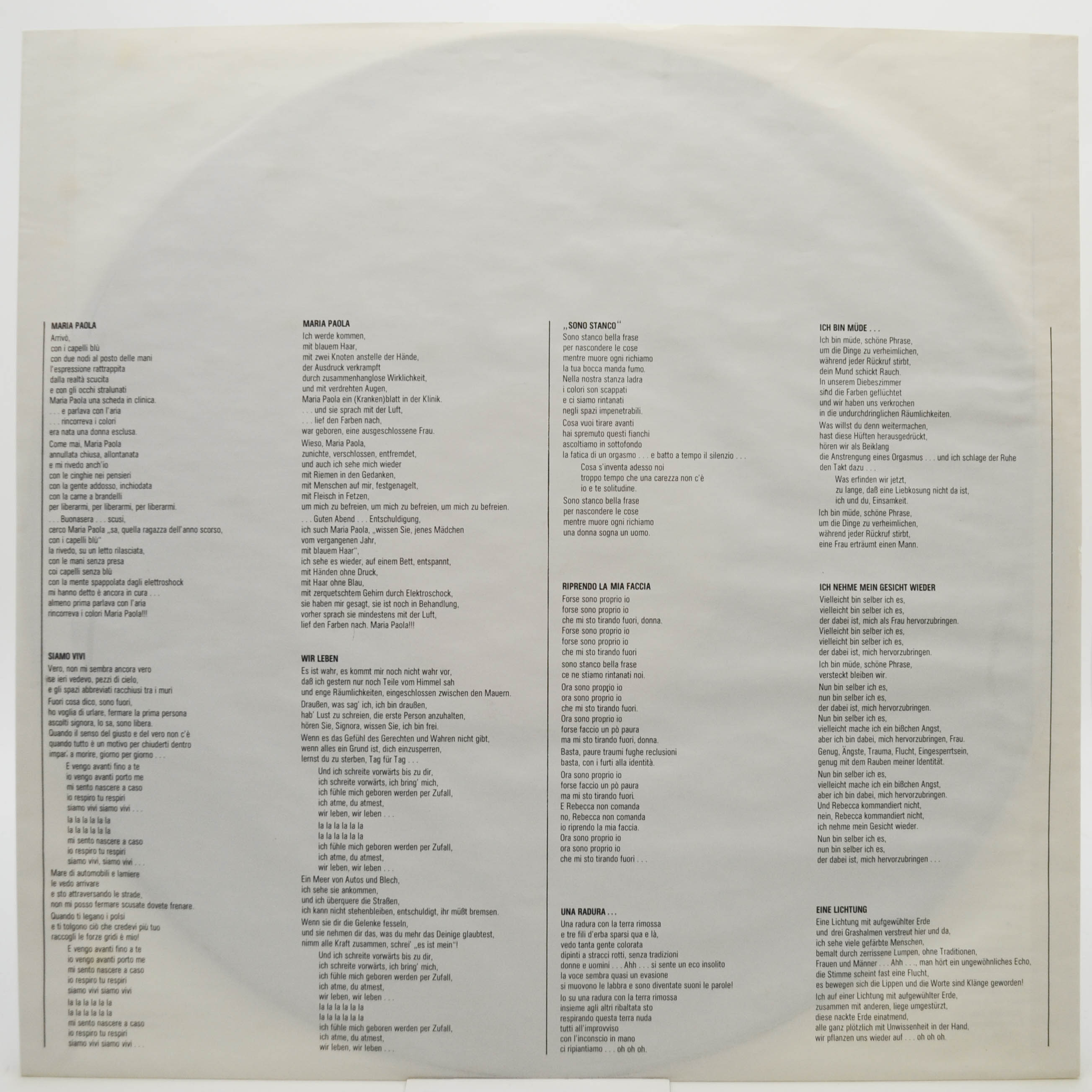 Gianna Nannini — Una Radura ..., 1981