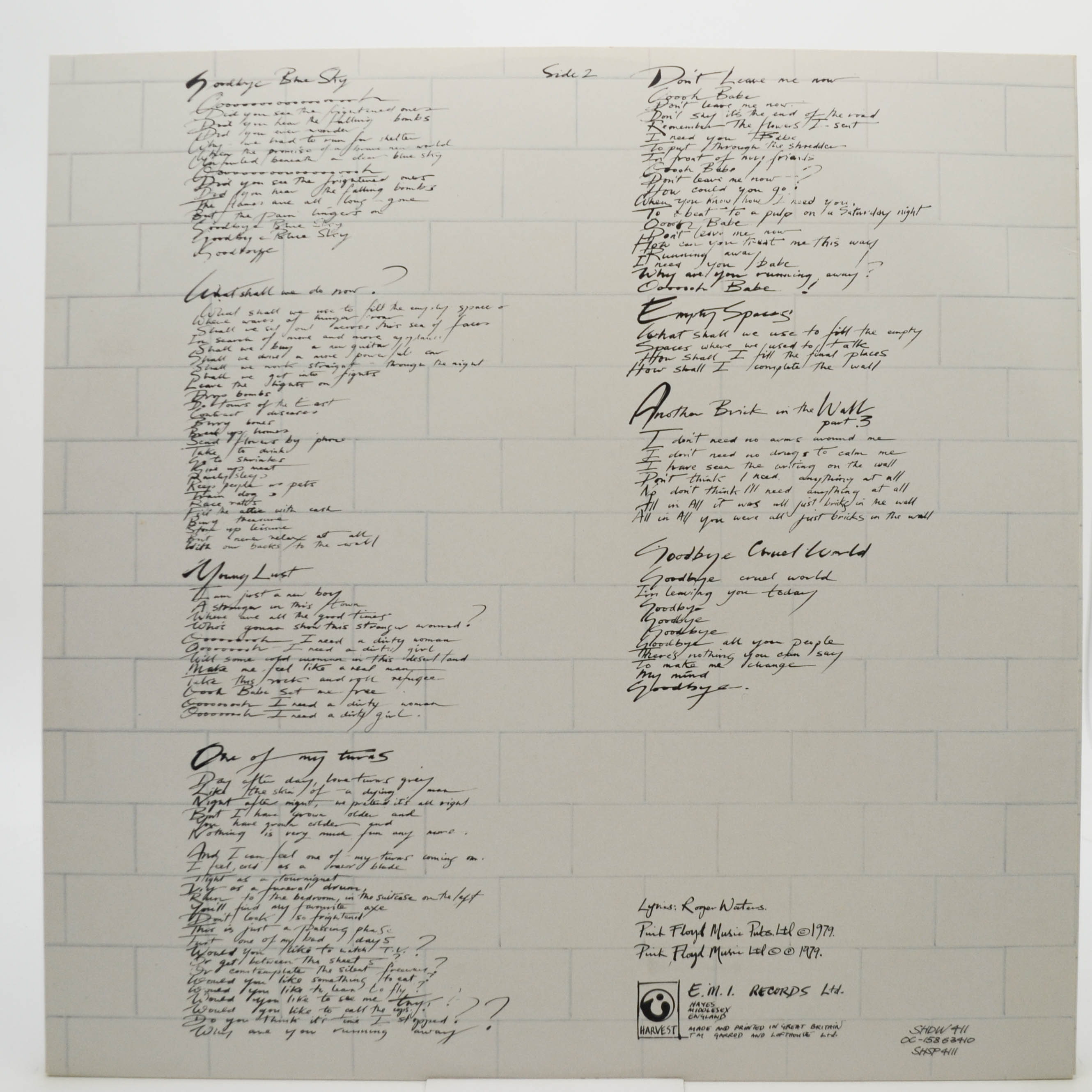 Pink Floyd — The Wall (2LP), 1979