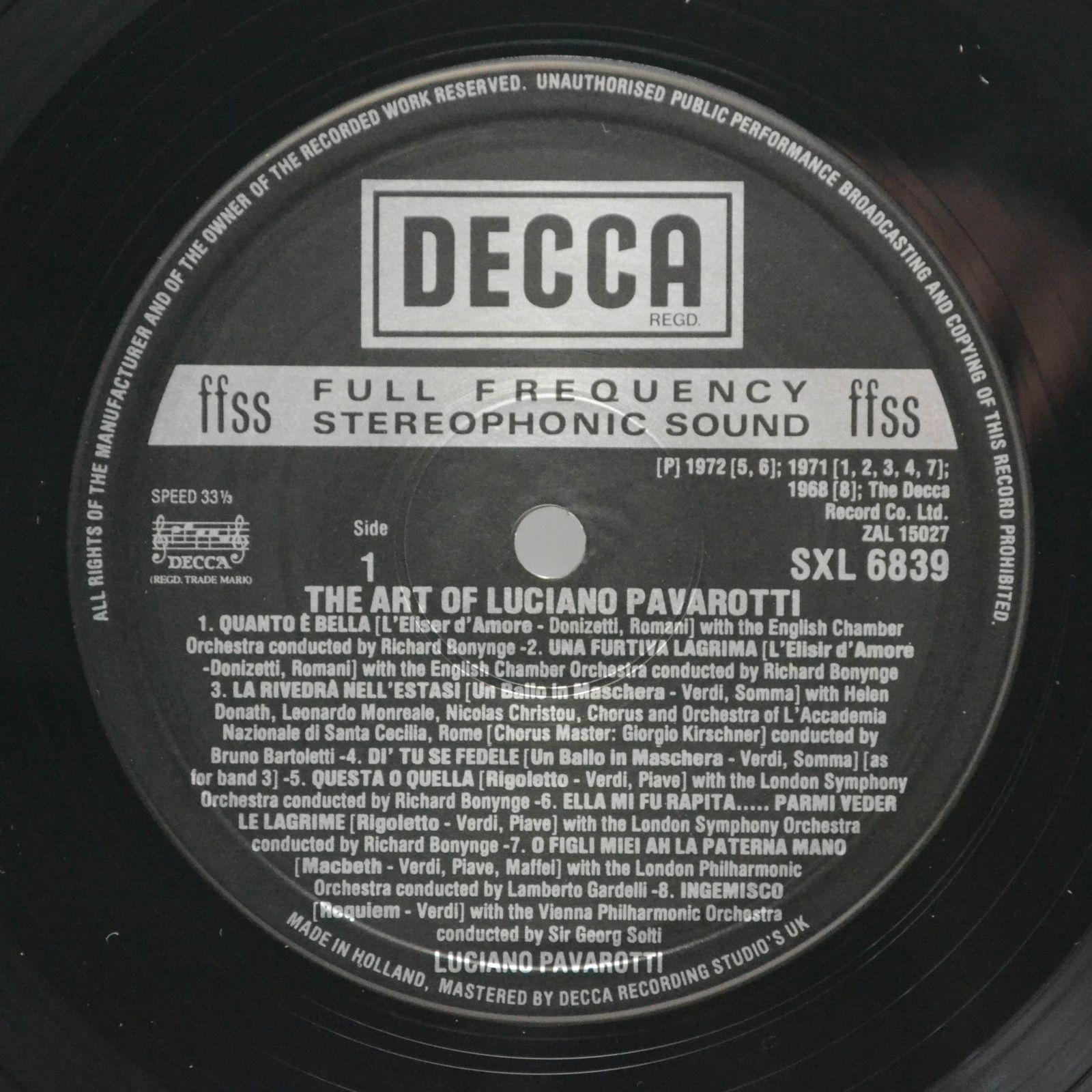 Luciano Pavarotti — The Art Of Pavarotti (UK), 1977