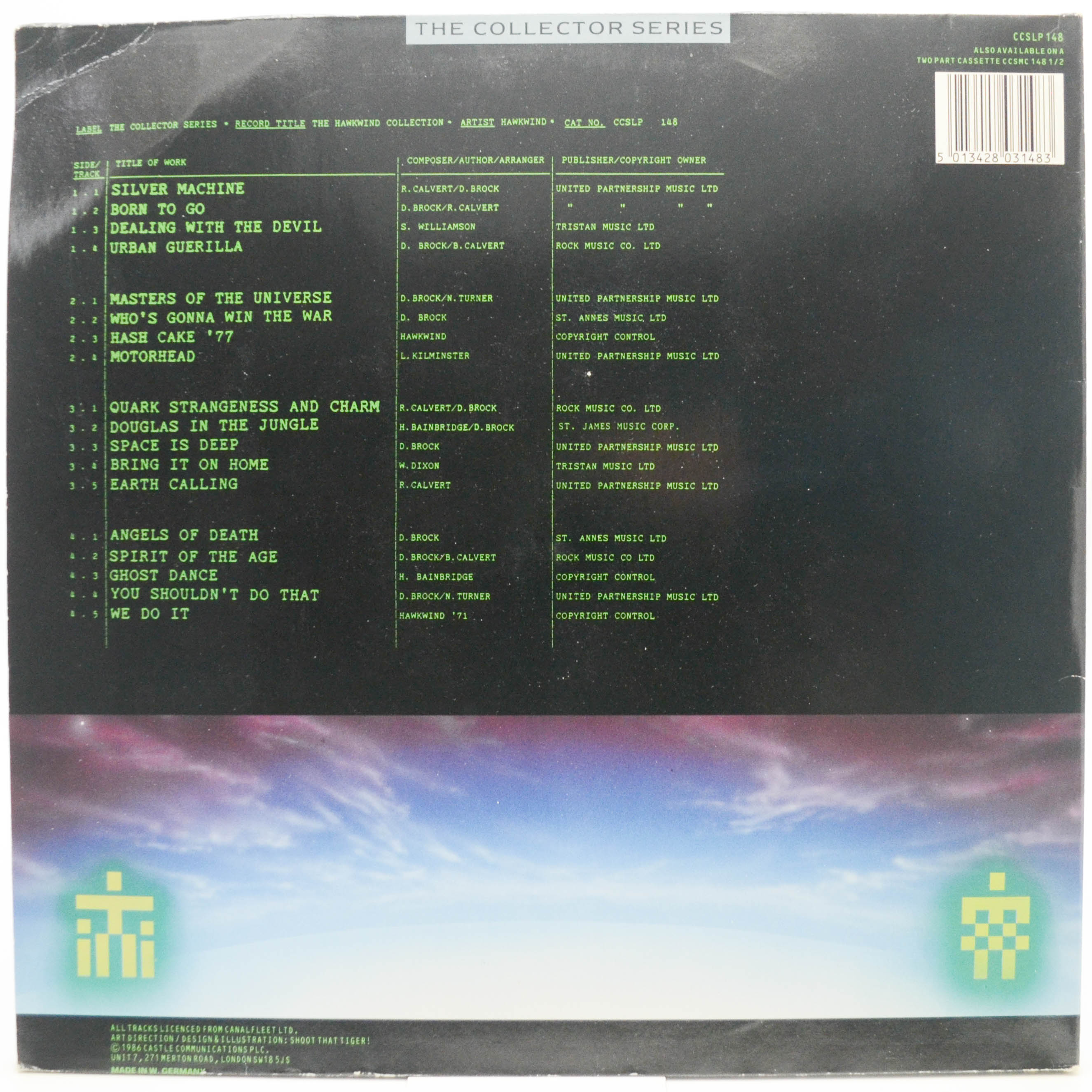 Hawkwind — The Hawkwind Collection (2LP, UK), 1986