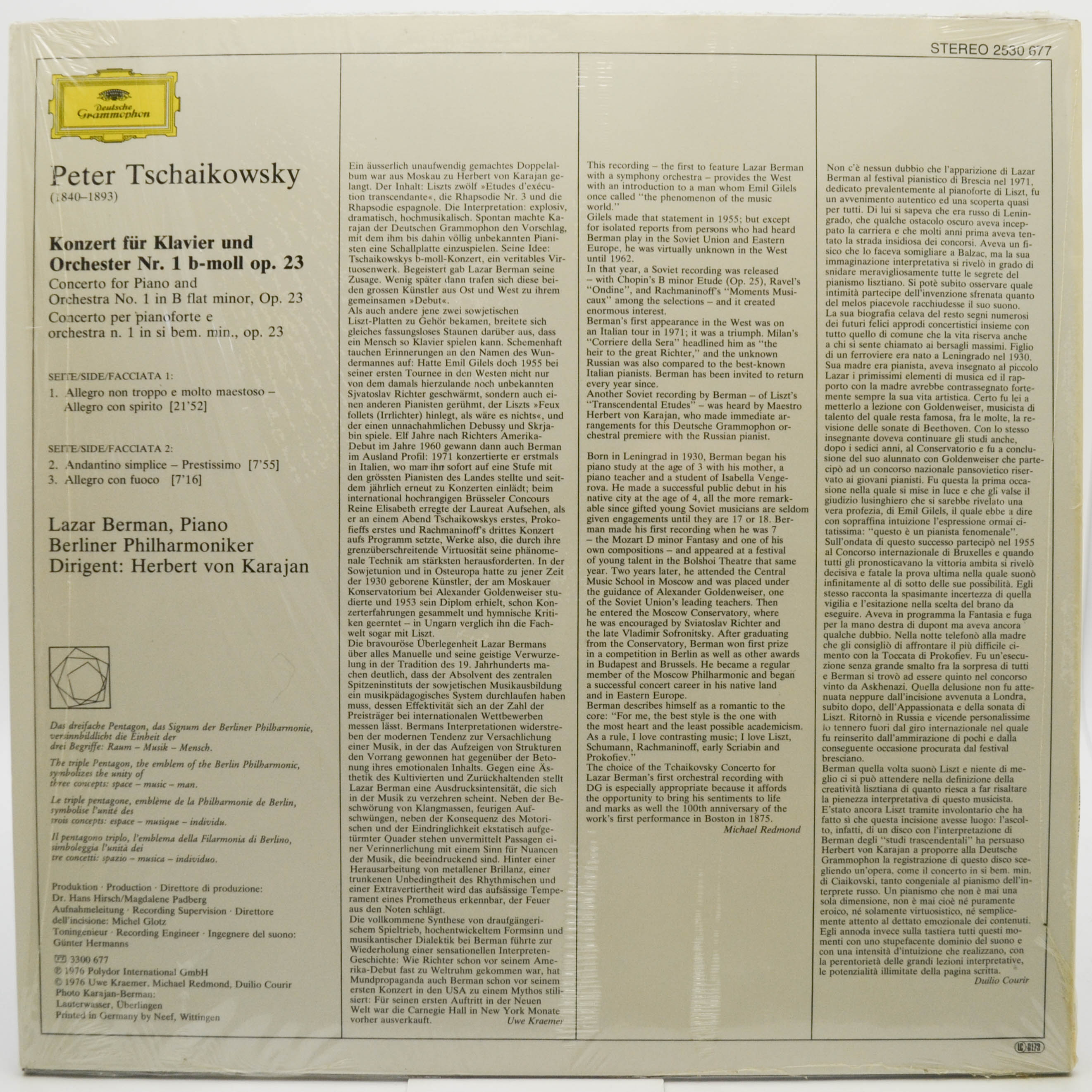 Herbert von Karajan • Lazar Berman, Berliner Philharmoniker - Tschaikowsky — Klavierkonzert Nr. 1 B-Moll, 1976