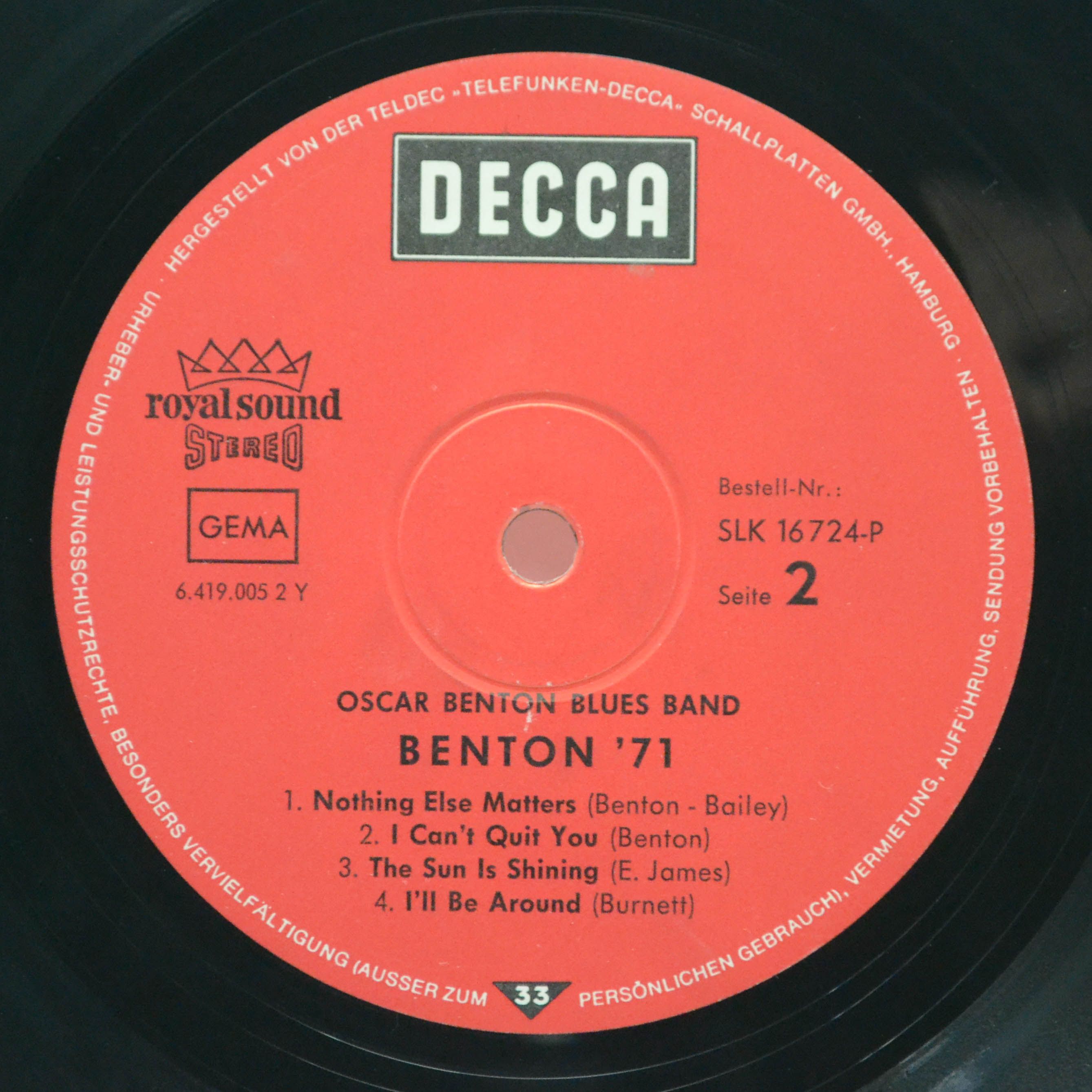 Oscar Benton Blues Band — Benton '71, 1971