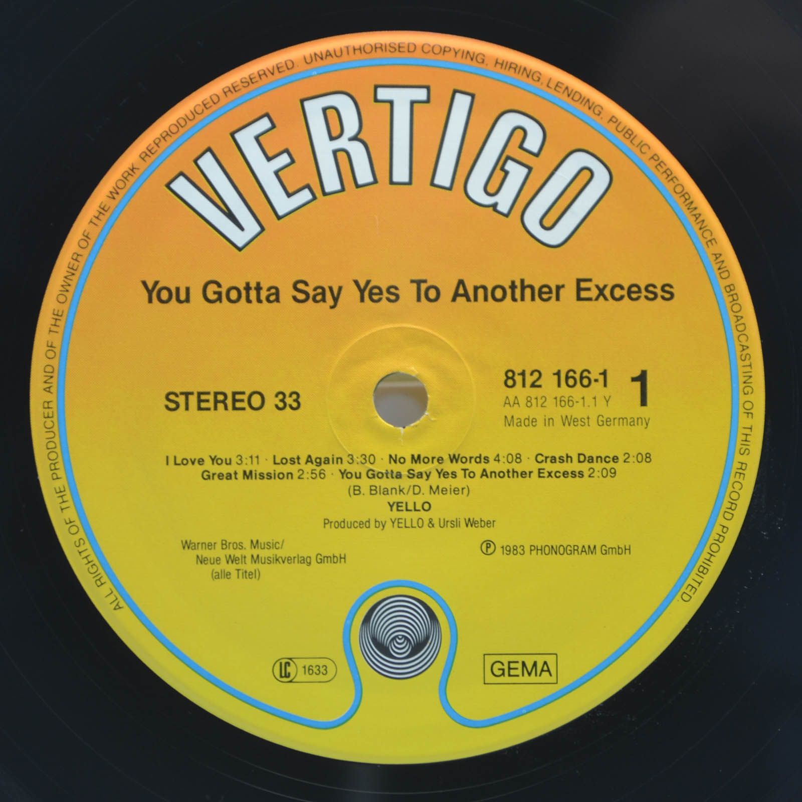 Yello — You Gotta Say Yes To Another Excess, 1983