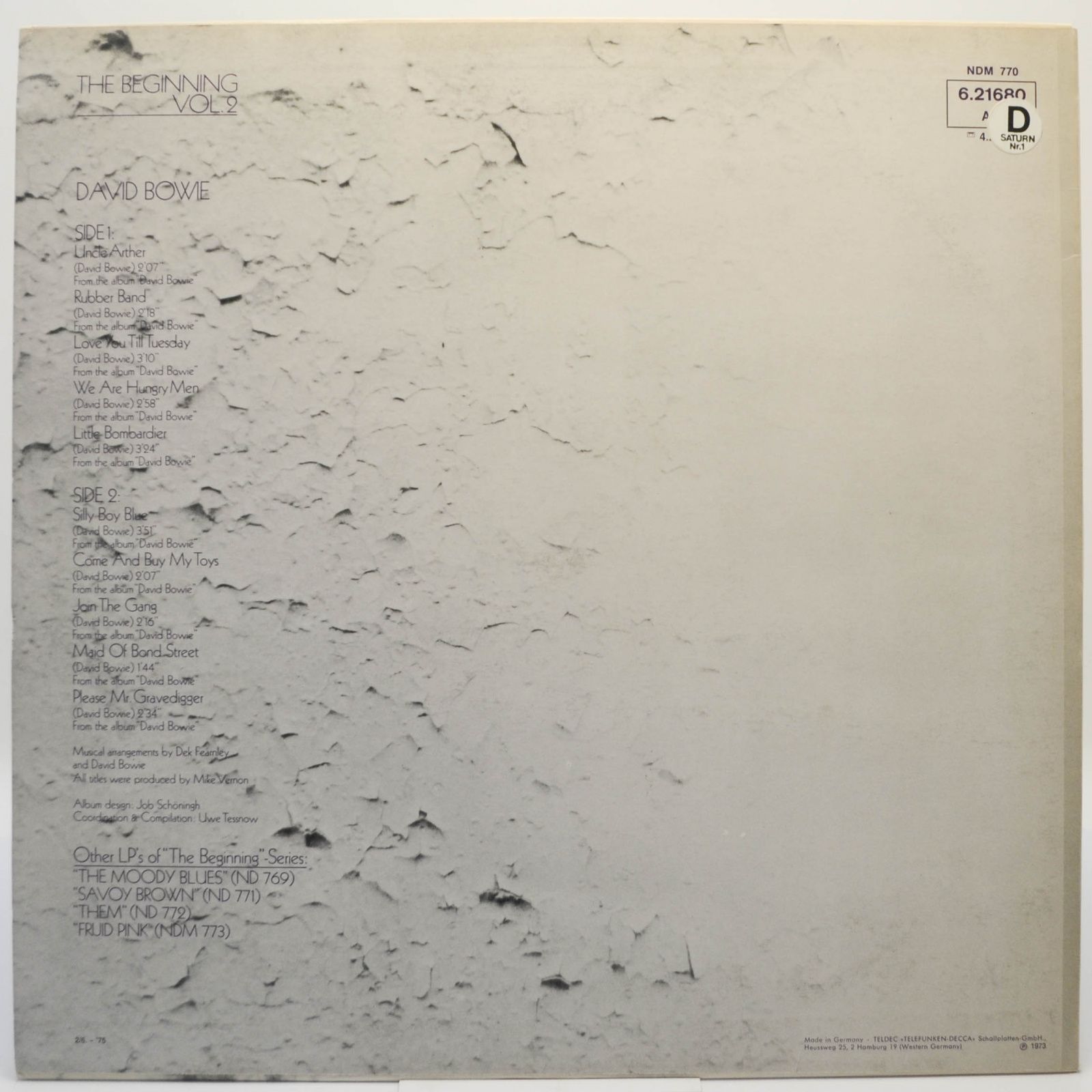 David Bowie — The Beginning - Vol. 2, 1973