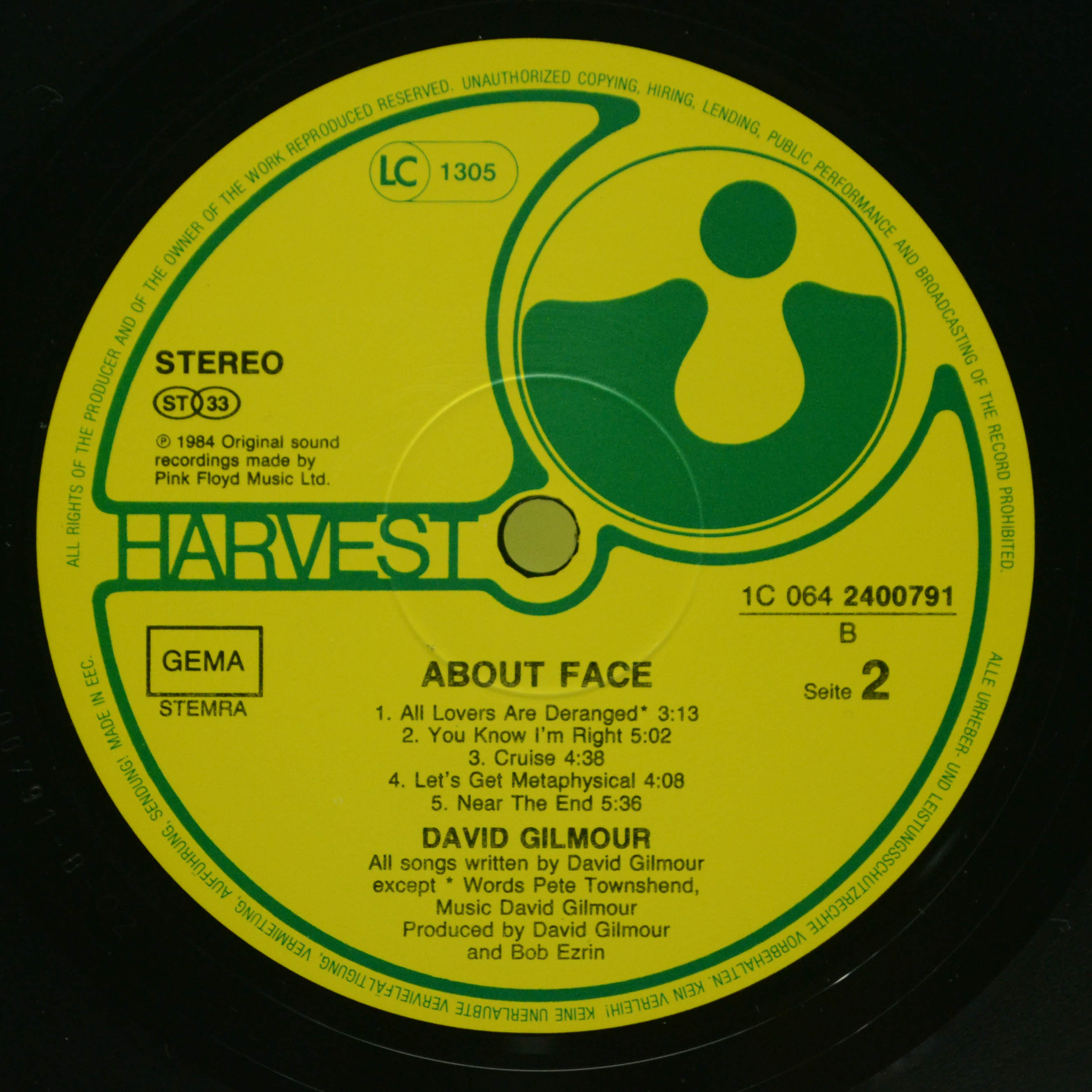 David Gilmour — About Face, 1984