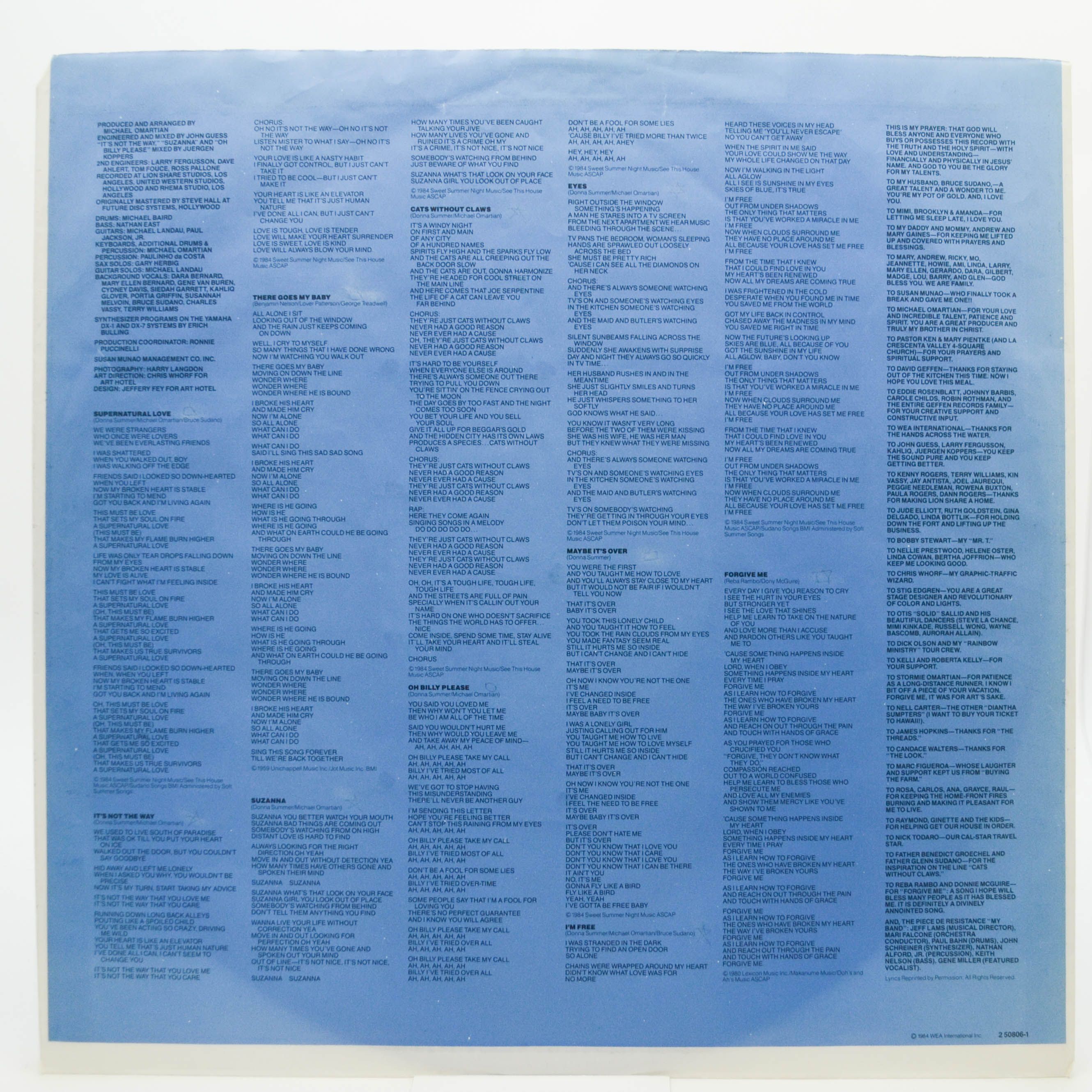 Donna Summer — Cats Without Claws, 1984