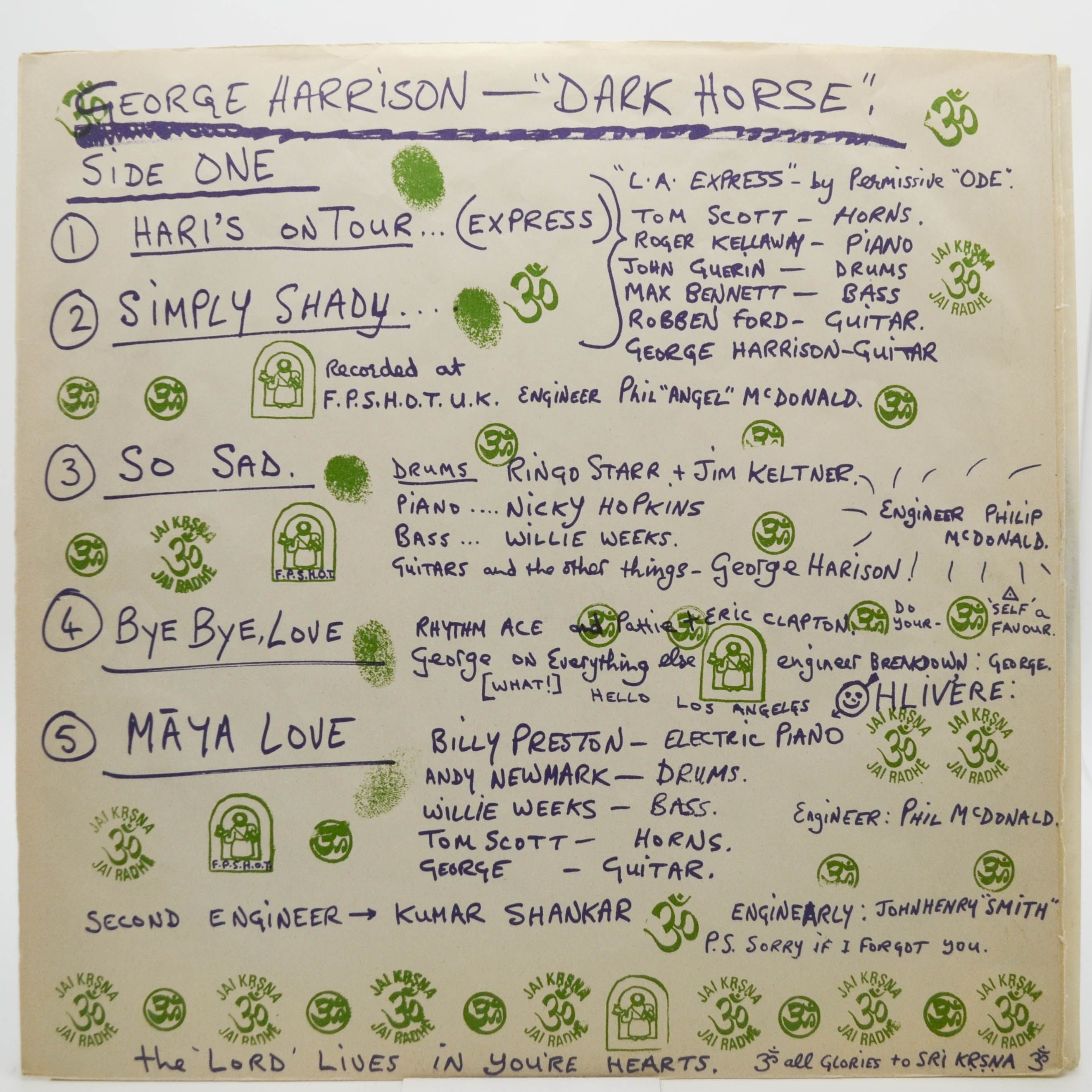 George Harrison — Dark Horse, 1974