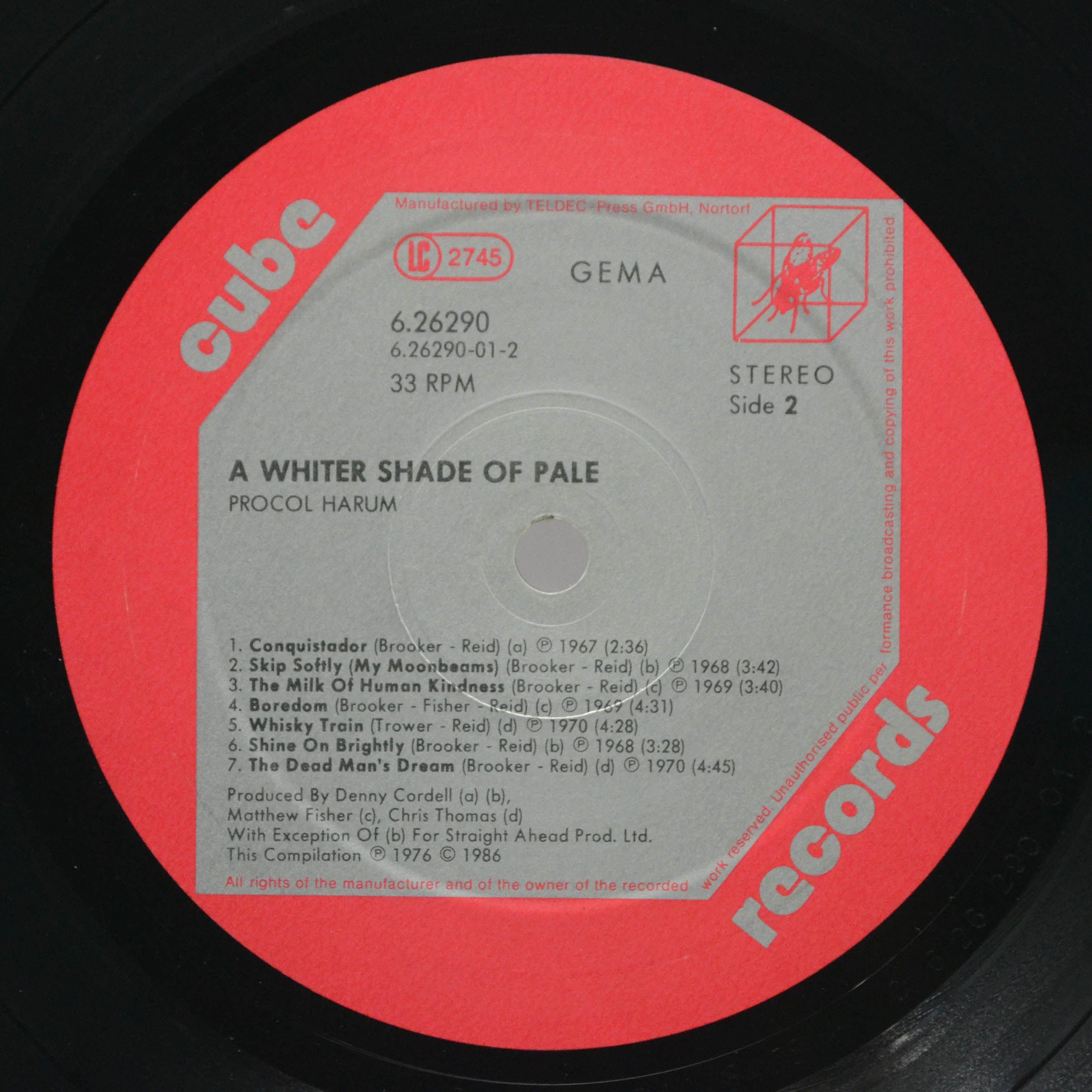 Procol Harum — A Whiter Shade Of Pale, 1986