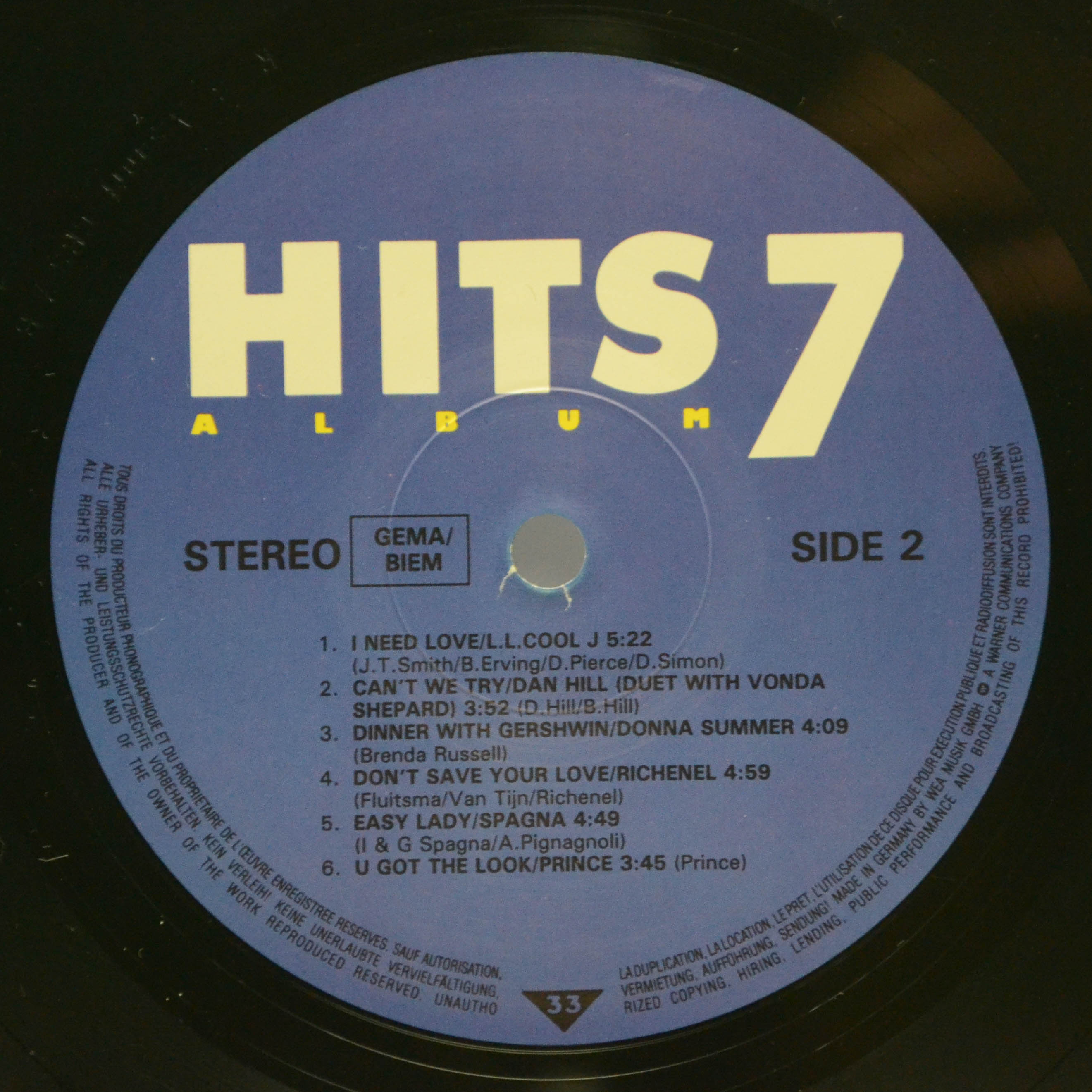 Various — Hits Album 7 (2LP), 1987