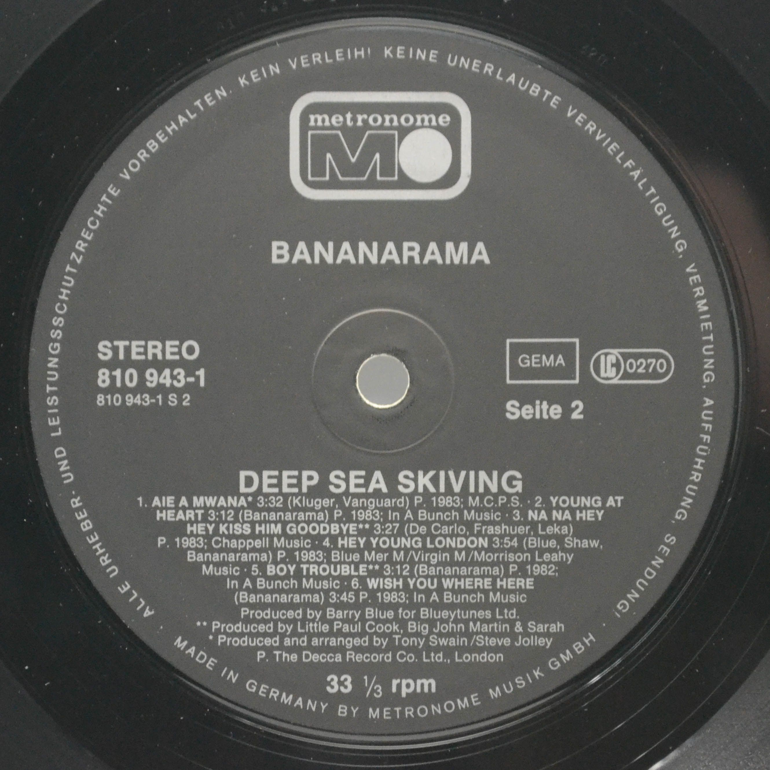 Bananarama — Deep Sea Skiving, 1986