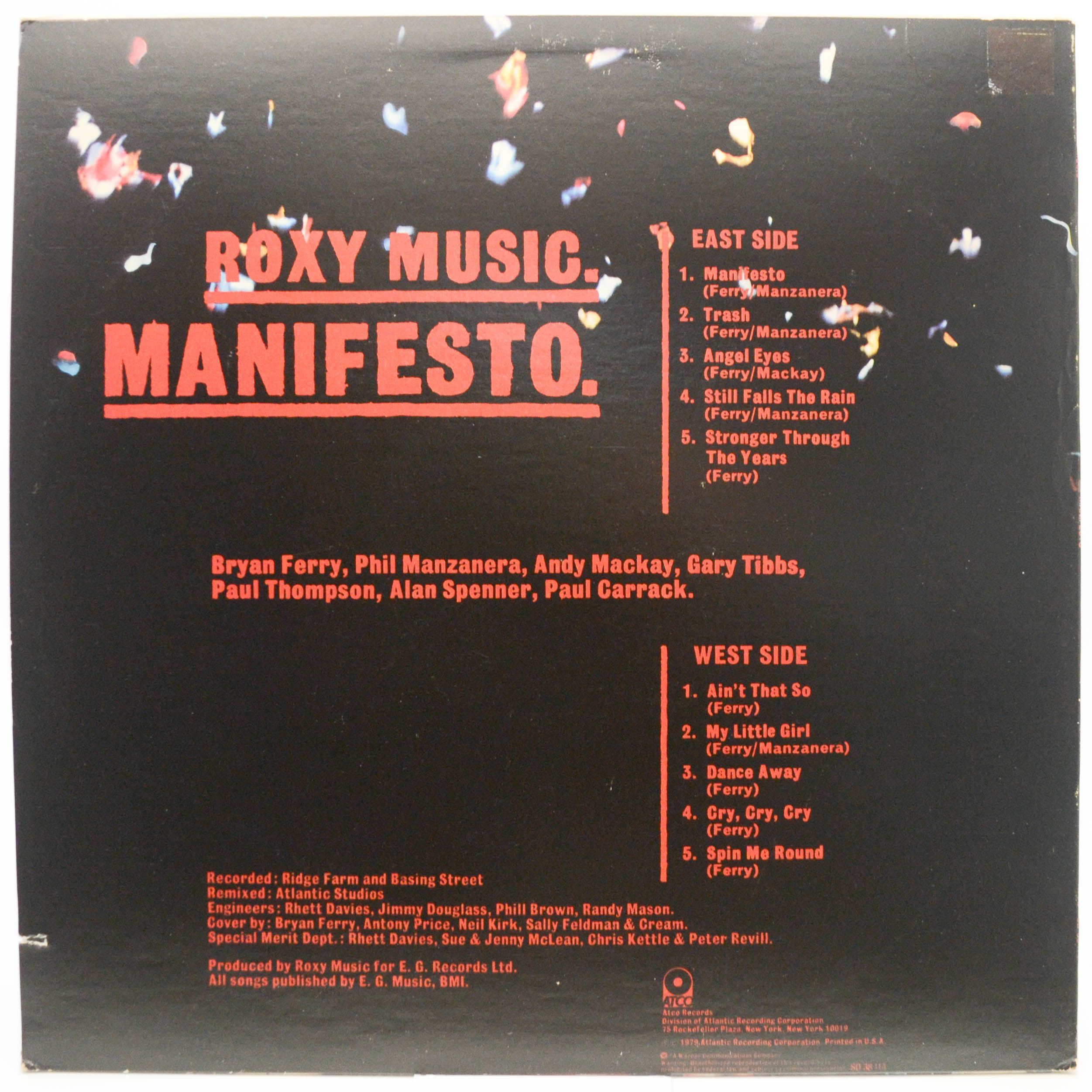 Roxy Music — Manifesto (USA), 1979