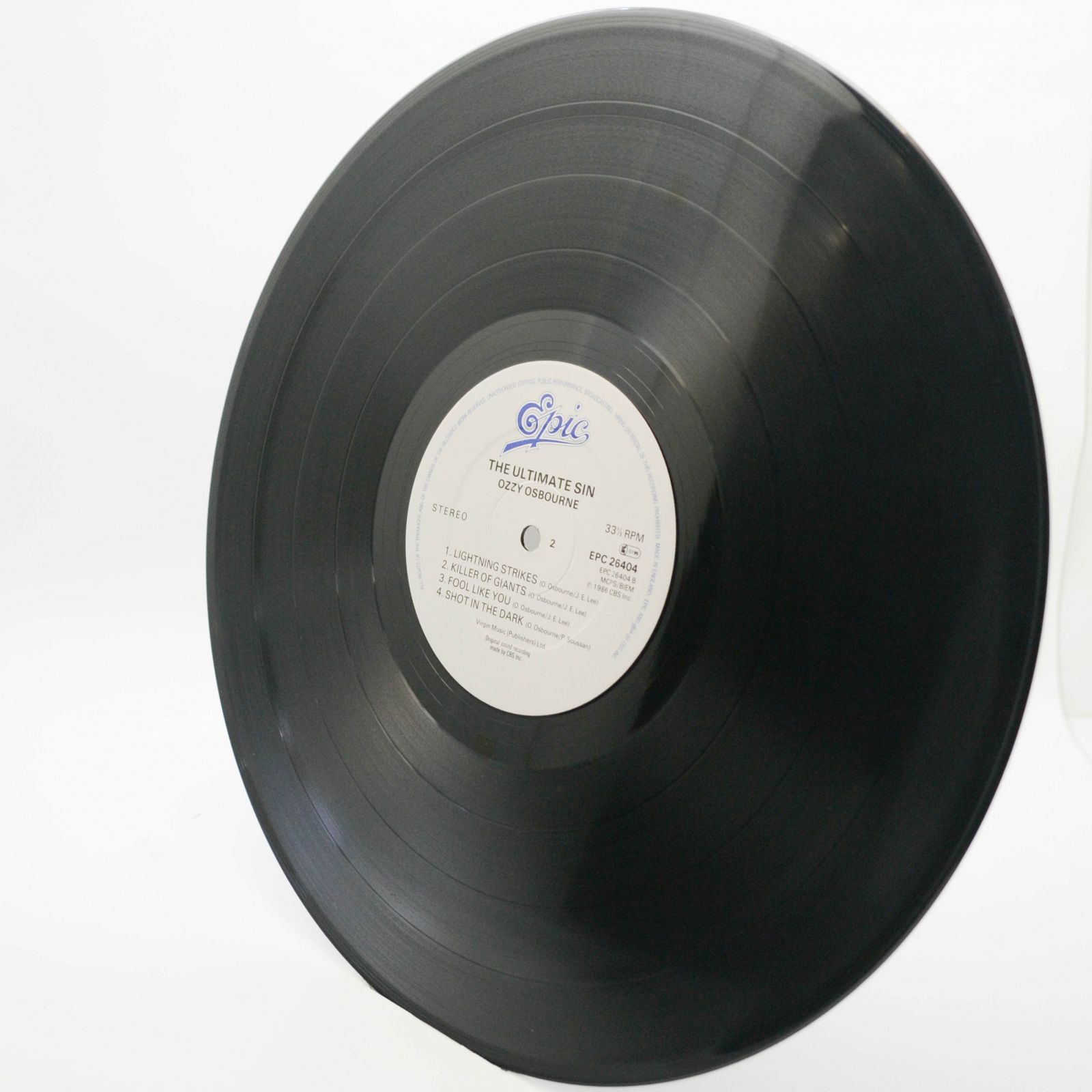 Ozzy Osbourne — The Ultimate Sin (UK), 1986