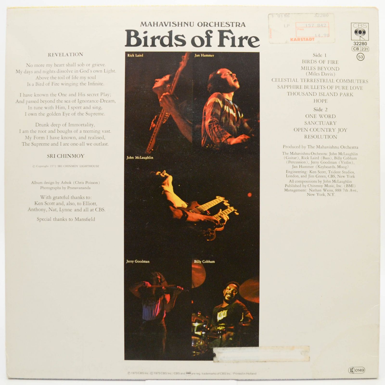 Mahavishnu Orchestra — Birds Of Fire, 1972