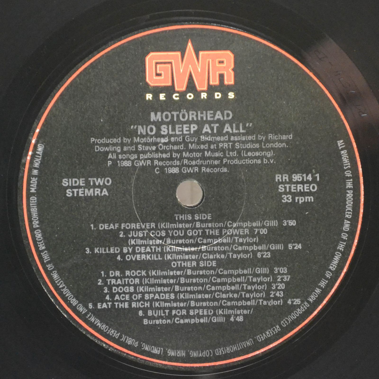 Motörhead — Nö Sleep At All, 1988