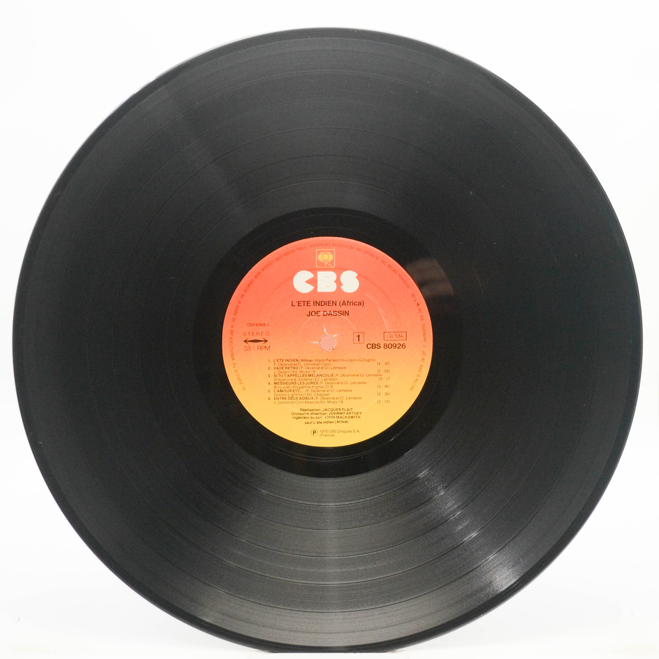 Joe Dassin — L'Ete Indien (Africa), 1974