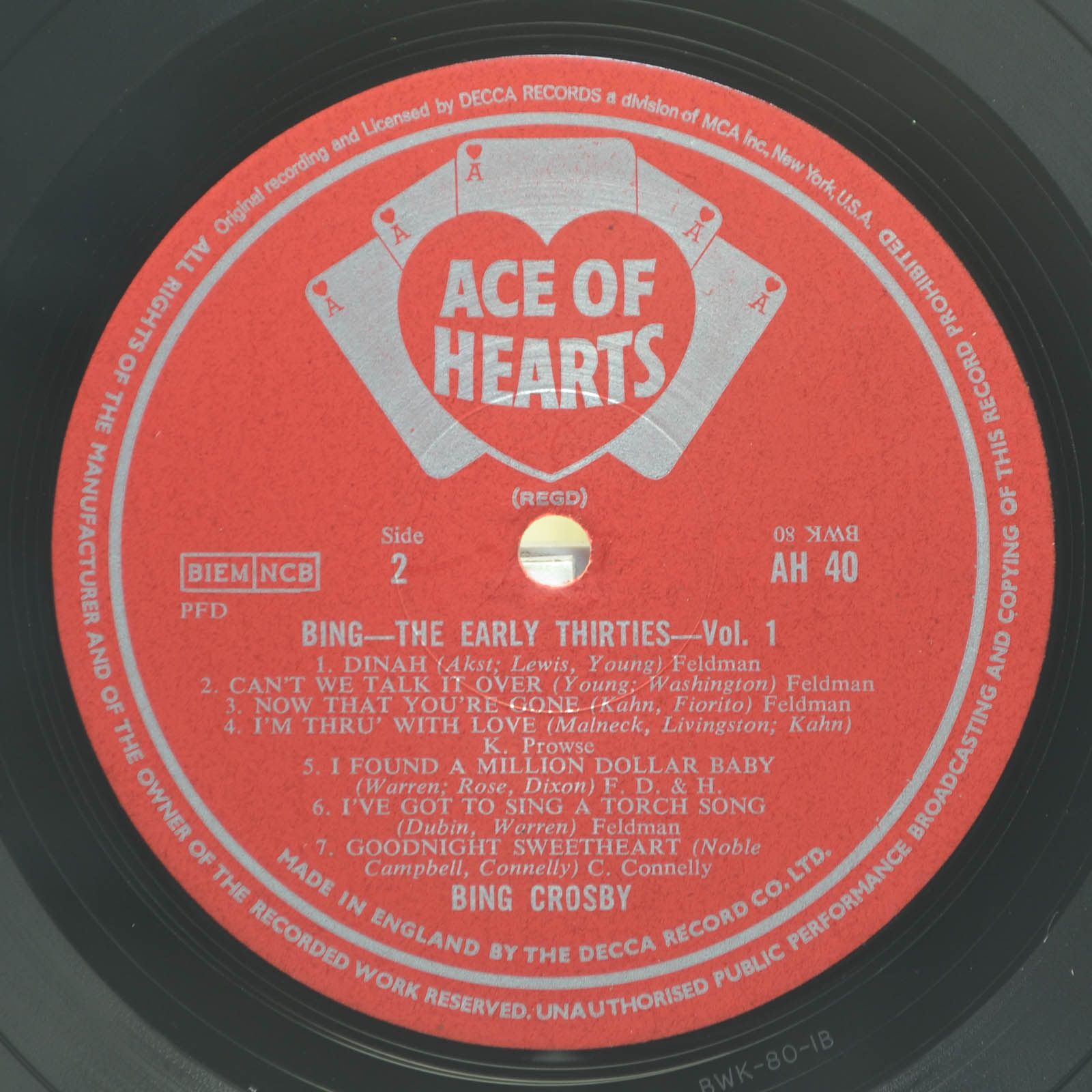 Bing — The Early Thirties, Volume 1 (UK), 1962