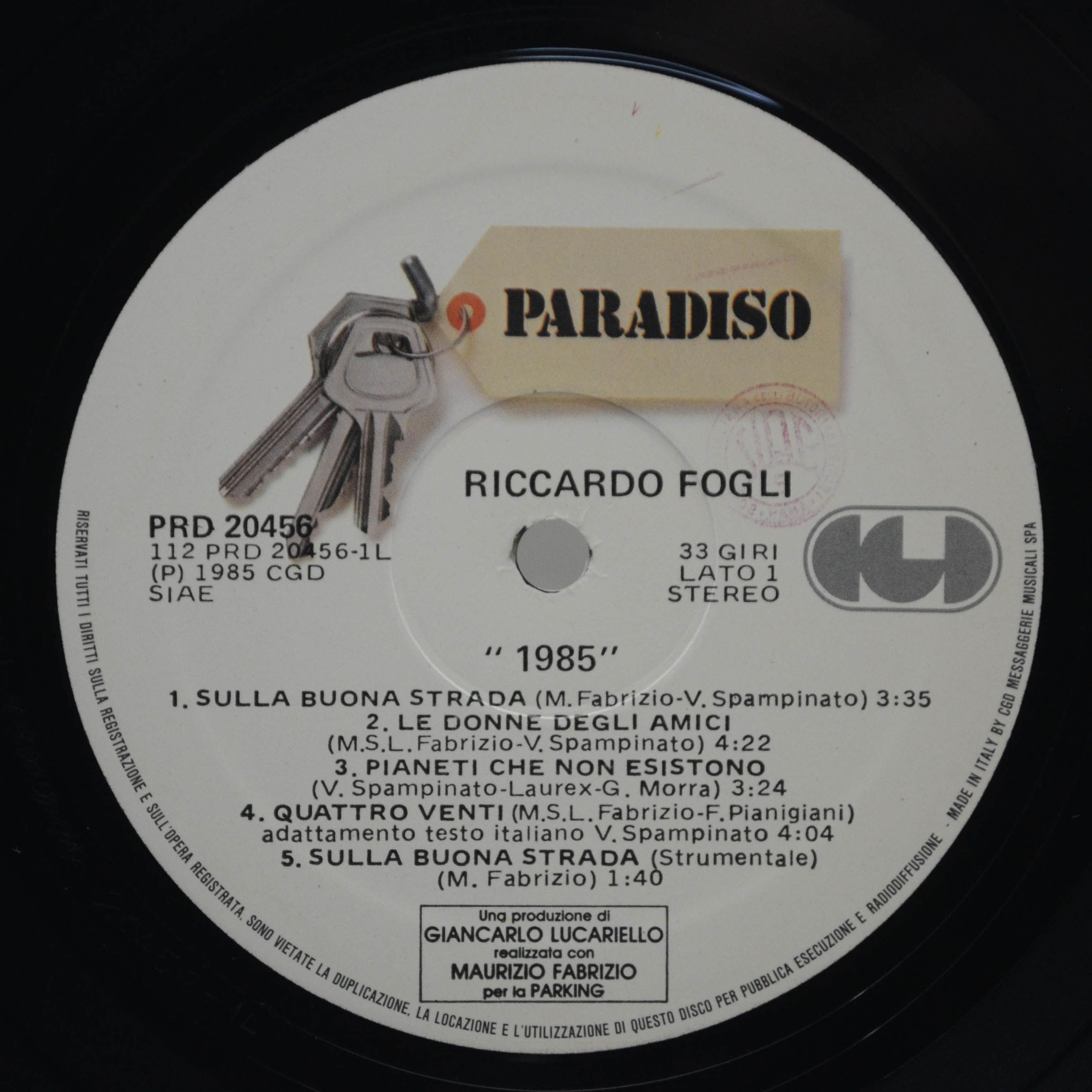 Riccardo Fogli — 1985 (1-st, Italy), 1985