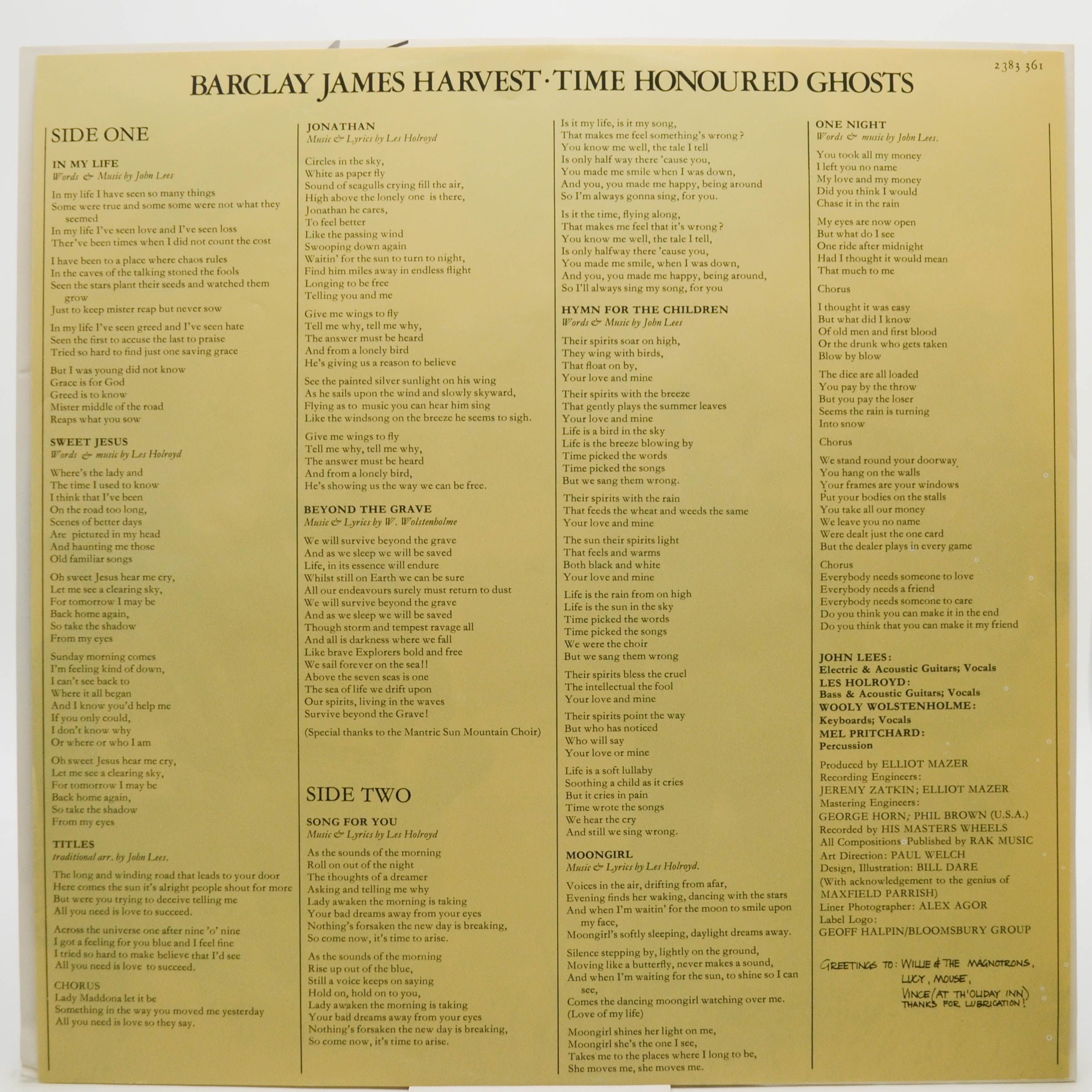 Barclay James Harvest — Time Honoured Ghosts, 1975