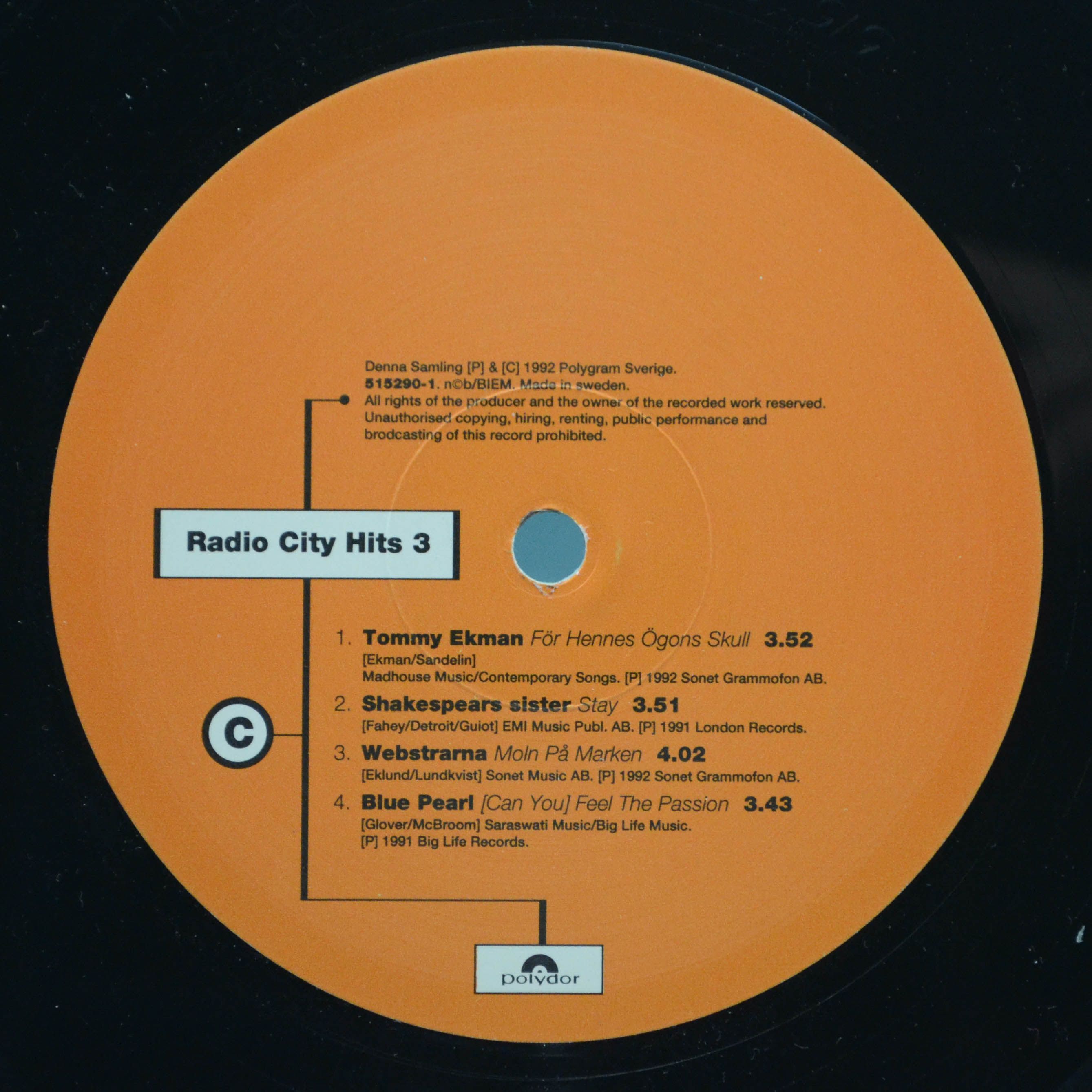 Various — Radio City Hits 3 (2LP), 1992