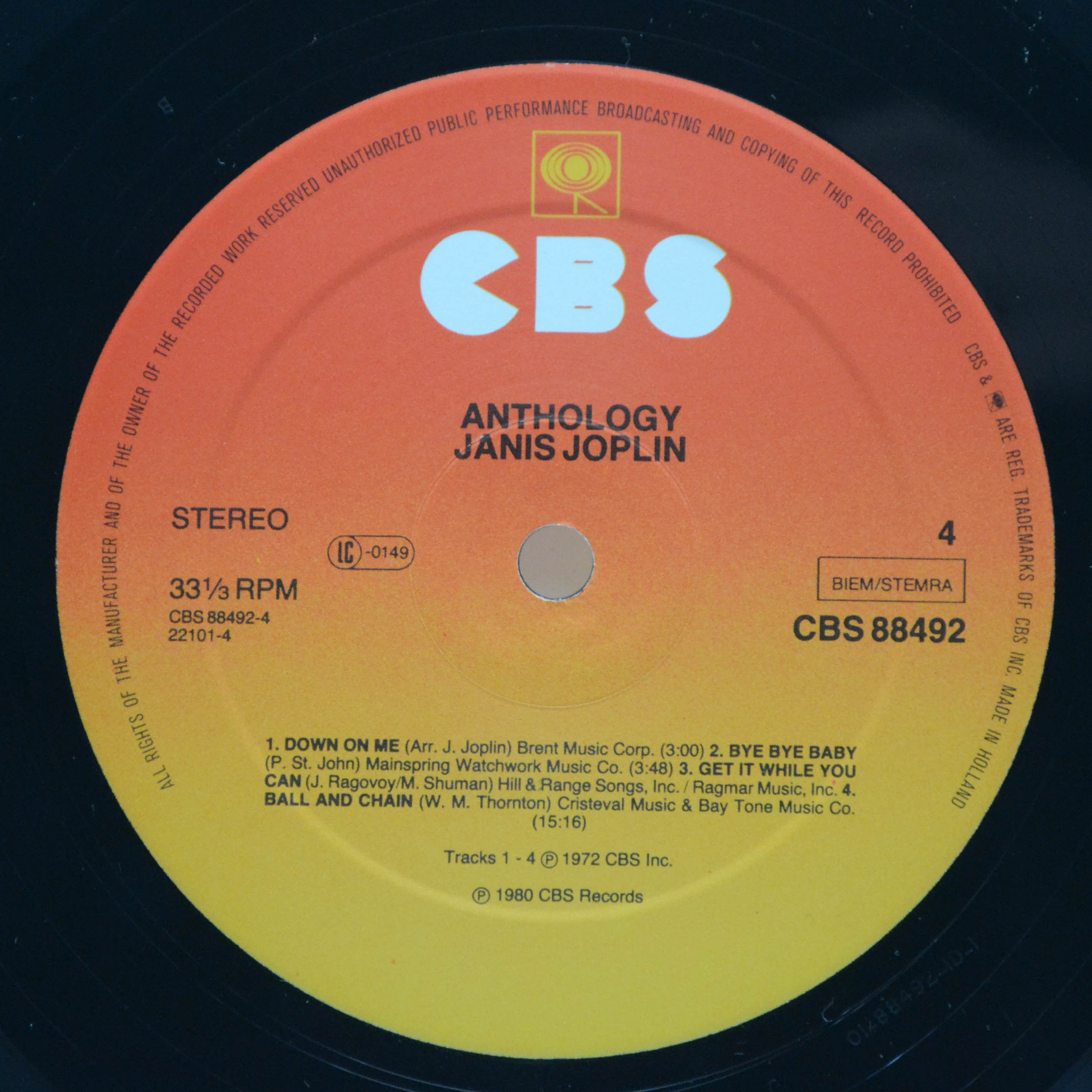 Janis Joplin — Anthology (2LP), 1980