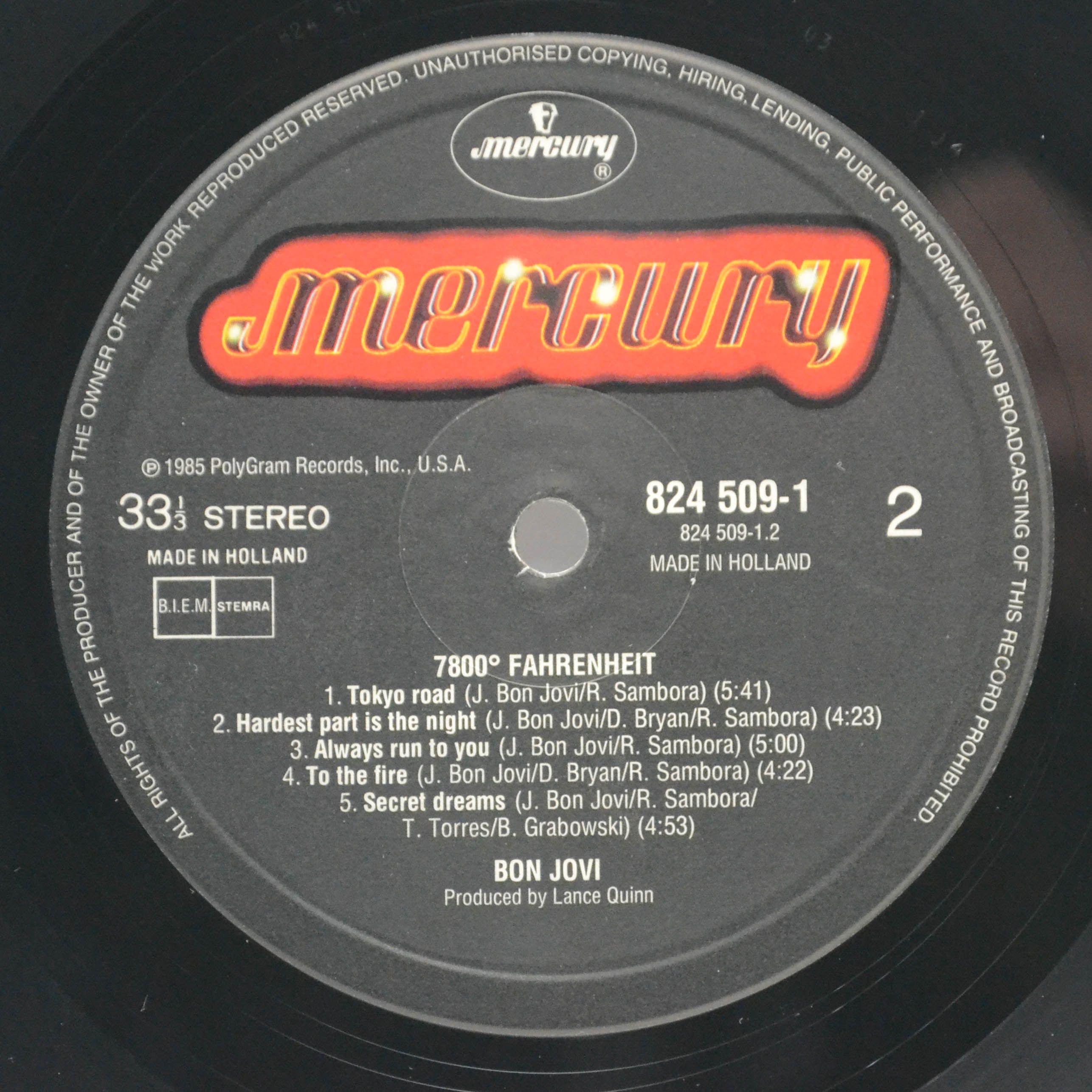 Bon Jovi — 7800° Fahrenheit, 1985