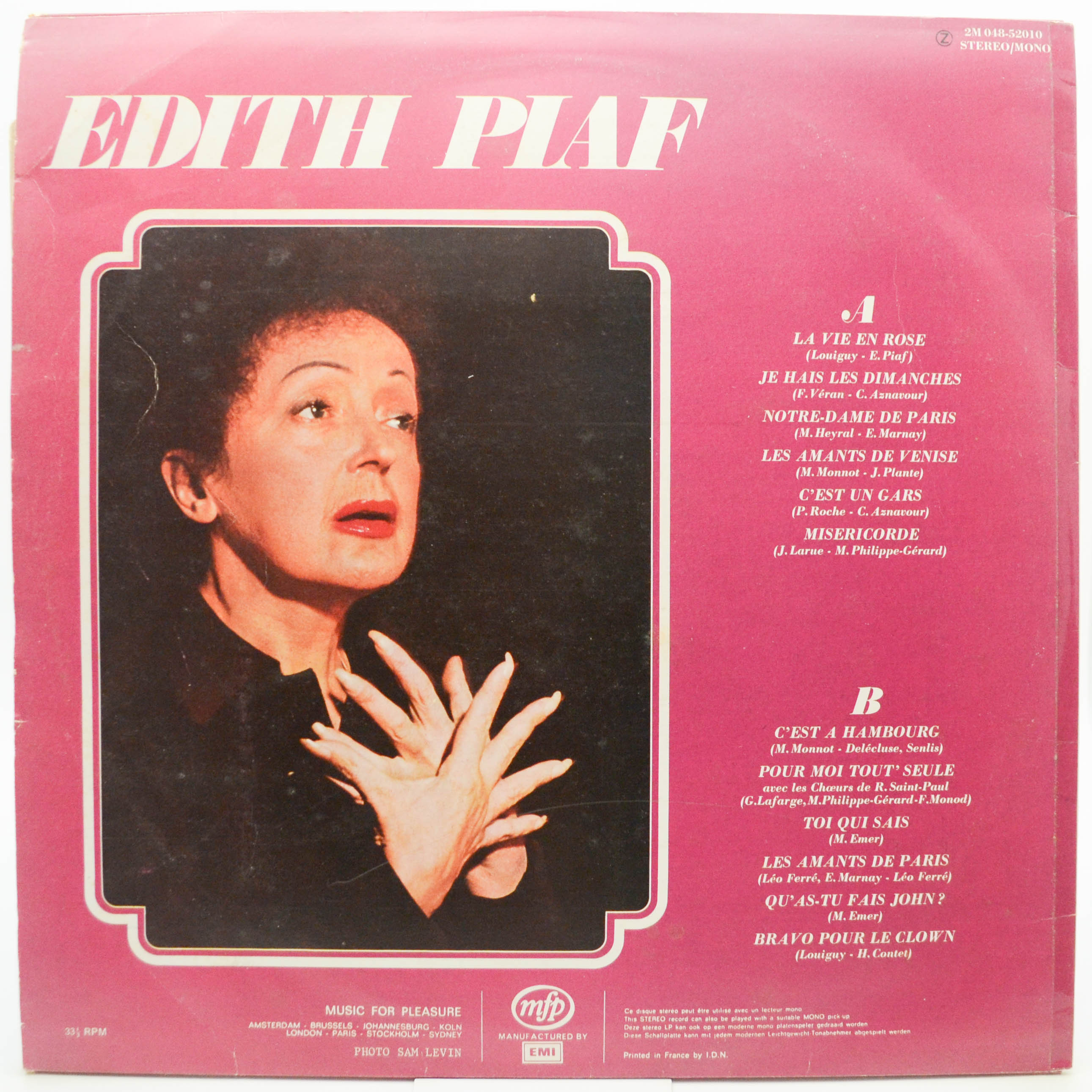 Edith Piaf — La Vie En Rose (France), 1974
