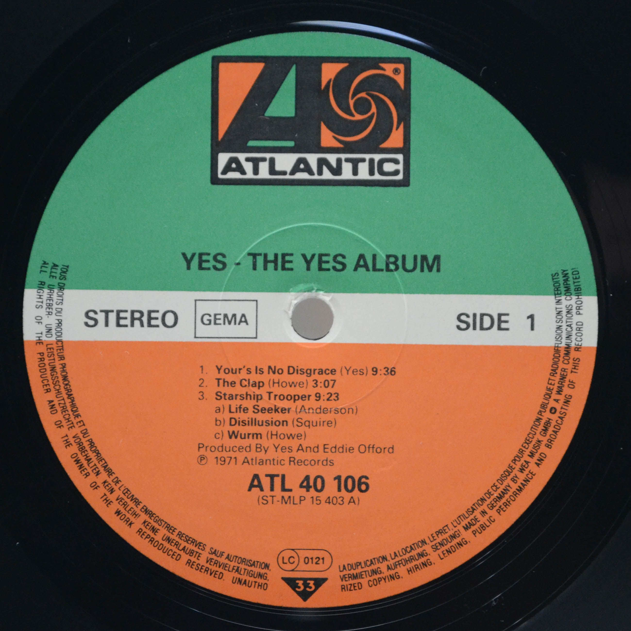 Yes — The Yes Album, 1971