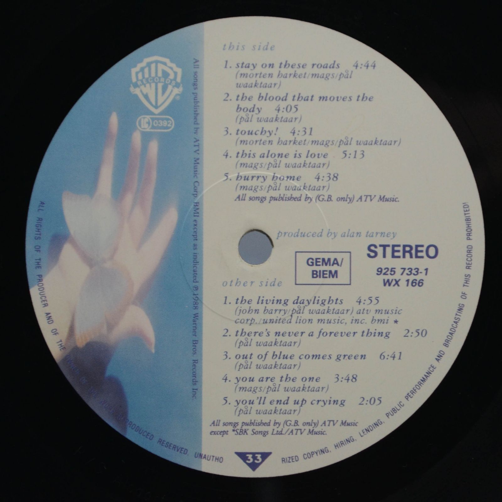 a-ha — Stay On These Roads, 1988