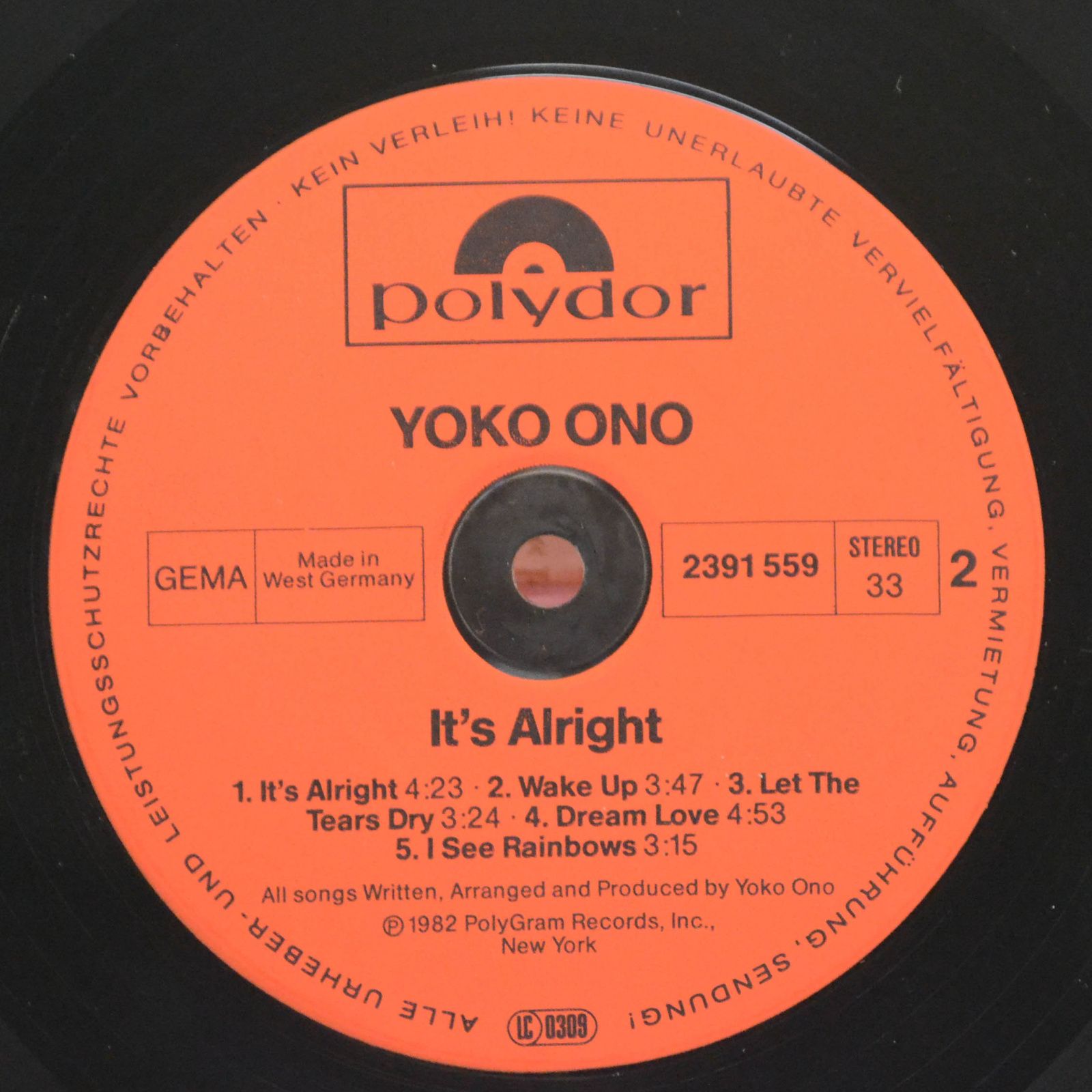 Yoko Ono — It's Alright (I See Rainbows), 1982