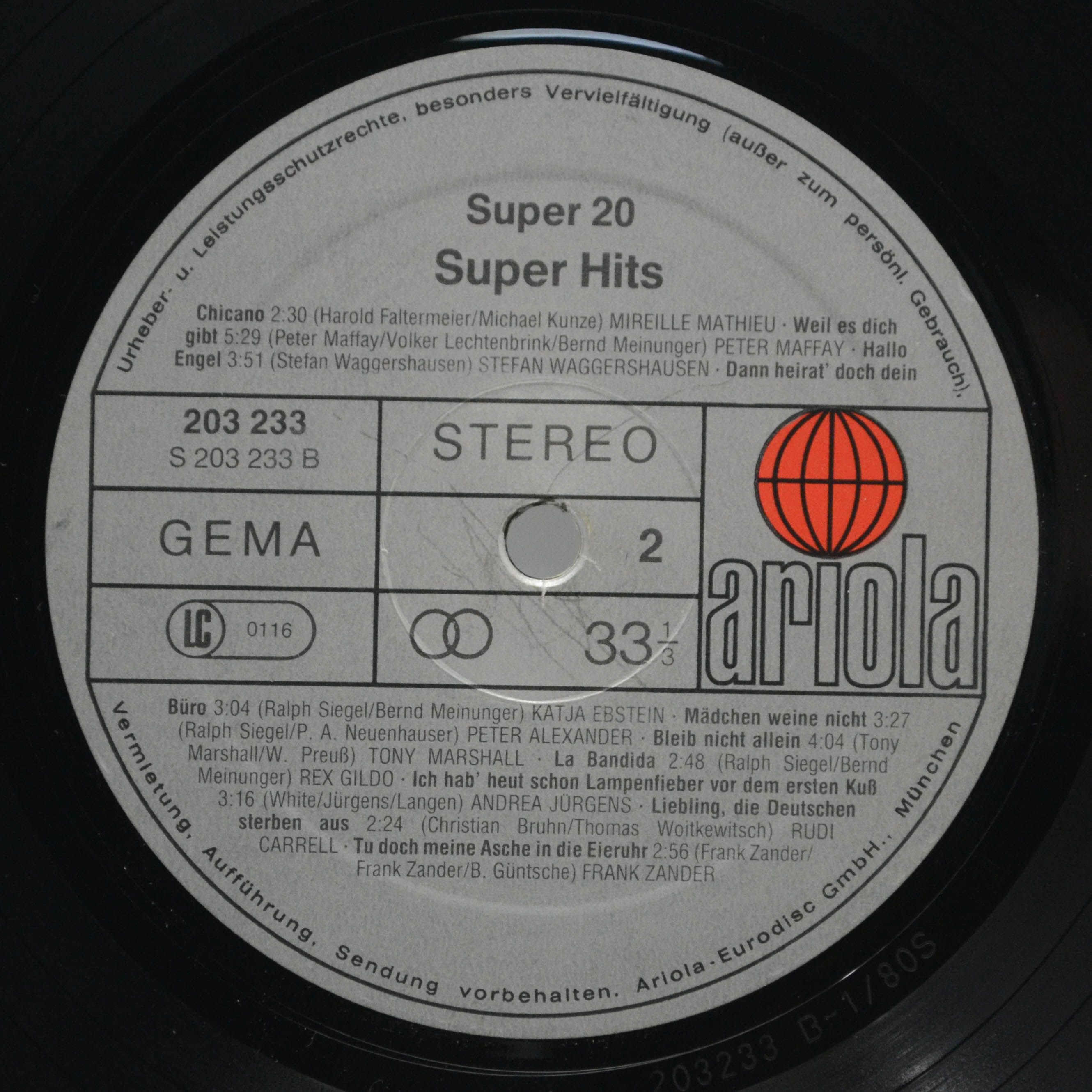 Various — Super 20 - Super Hits, 1980