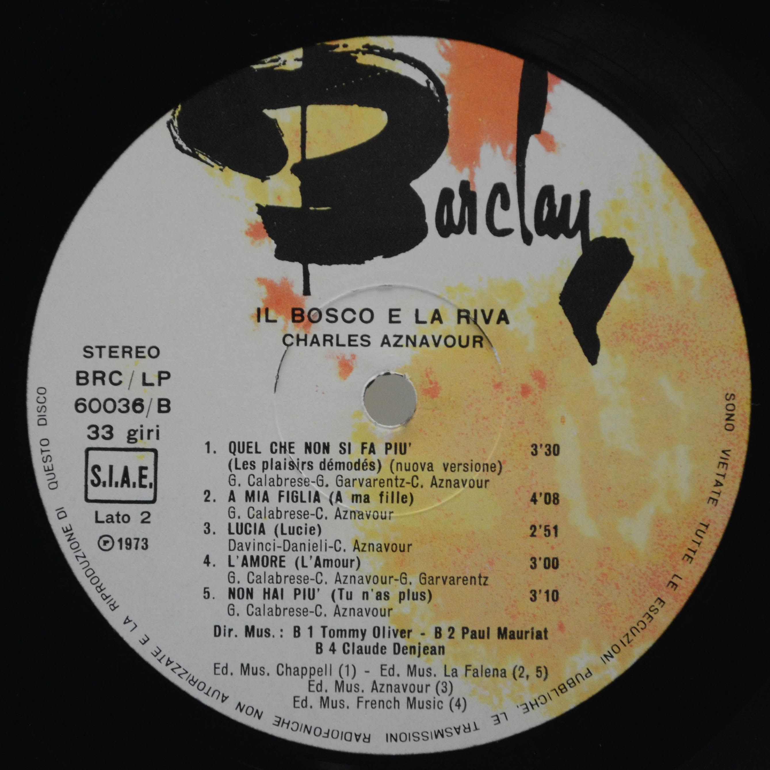 Charles Aznavour — Il Bosco E La Riva, 1973