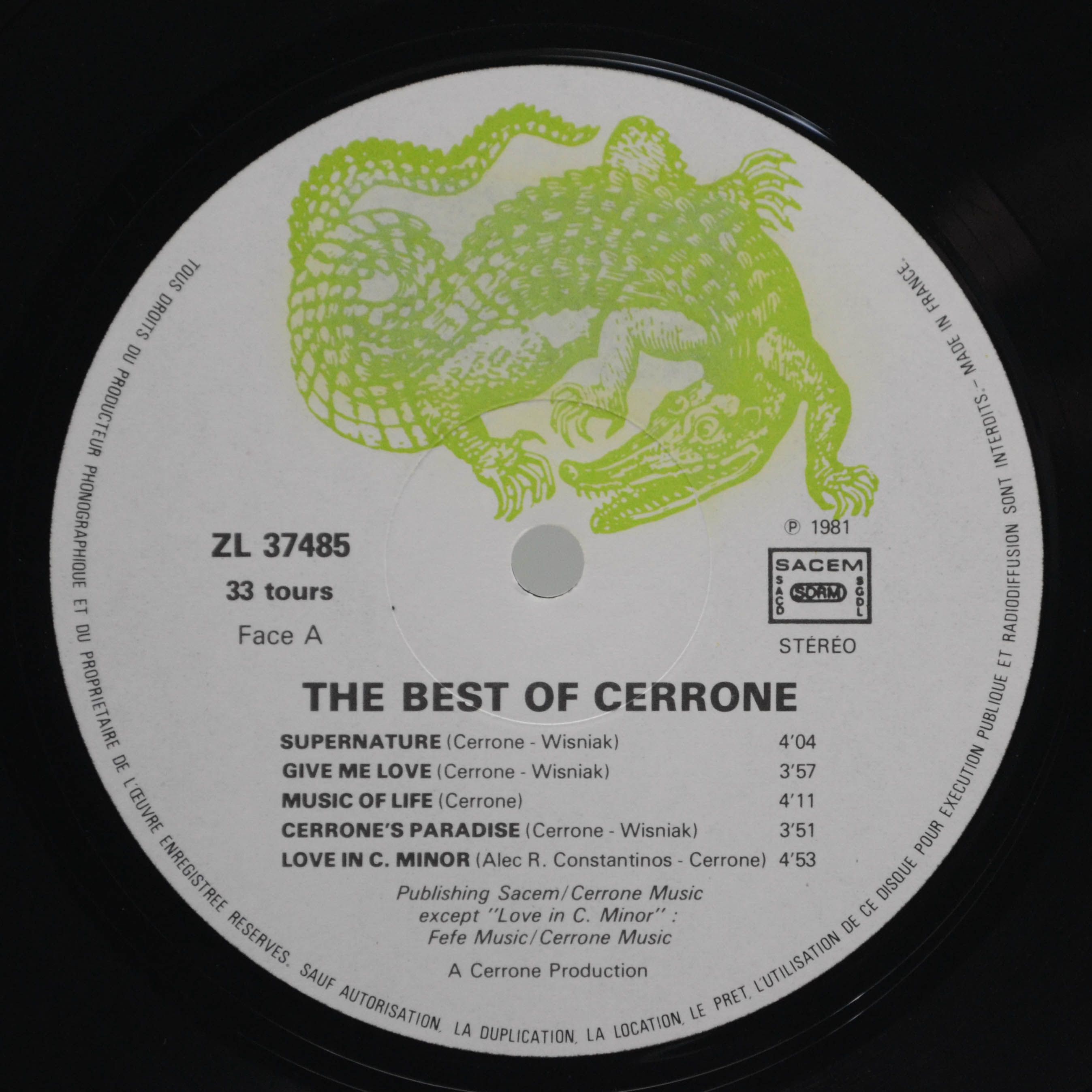 Cerrone — The Best Of Cerrone (France), 1981