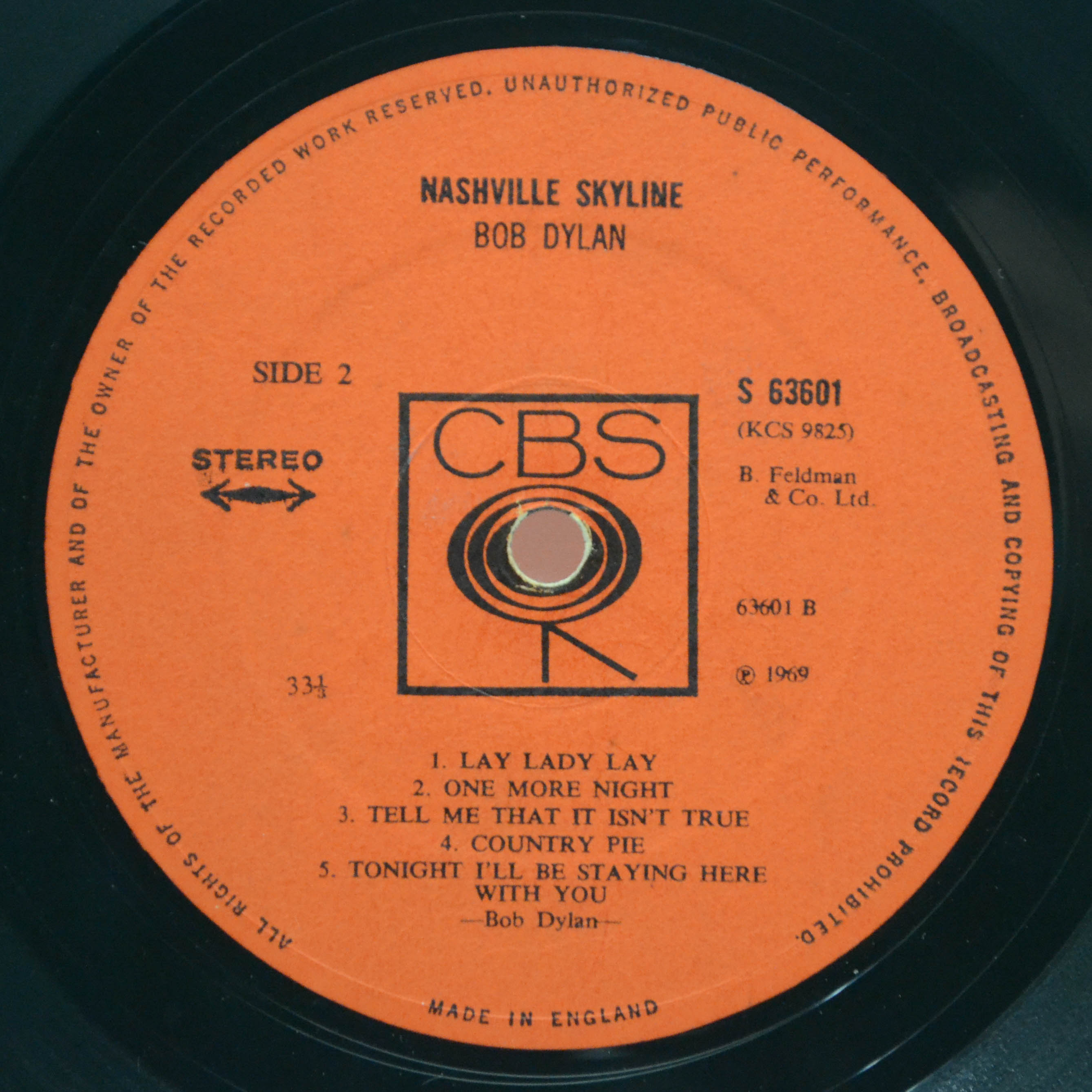 Bob Dylan — Nashville Skyline (UK), 1969