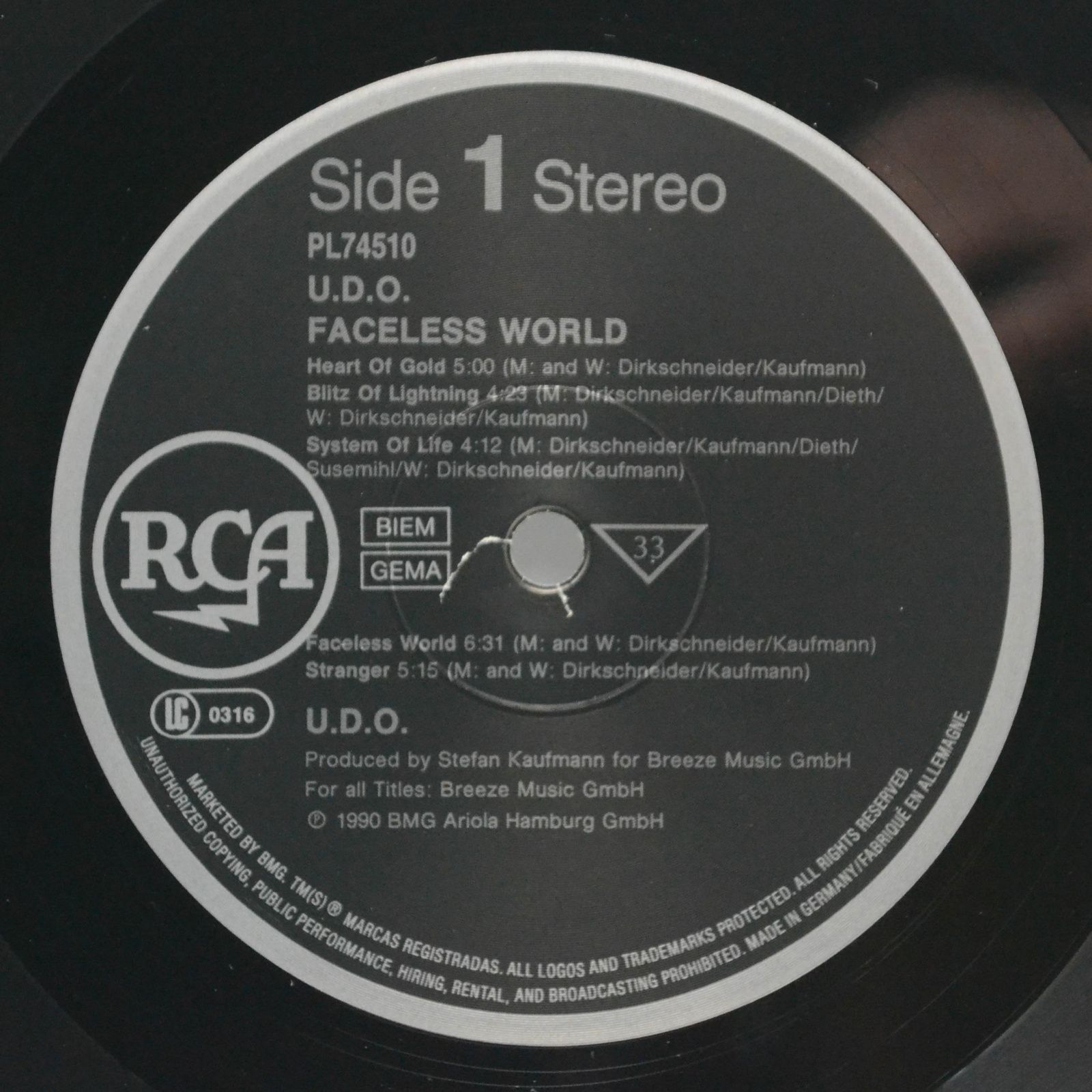 U.D.O. — Faceless World, 1990