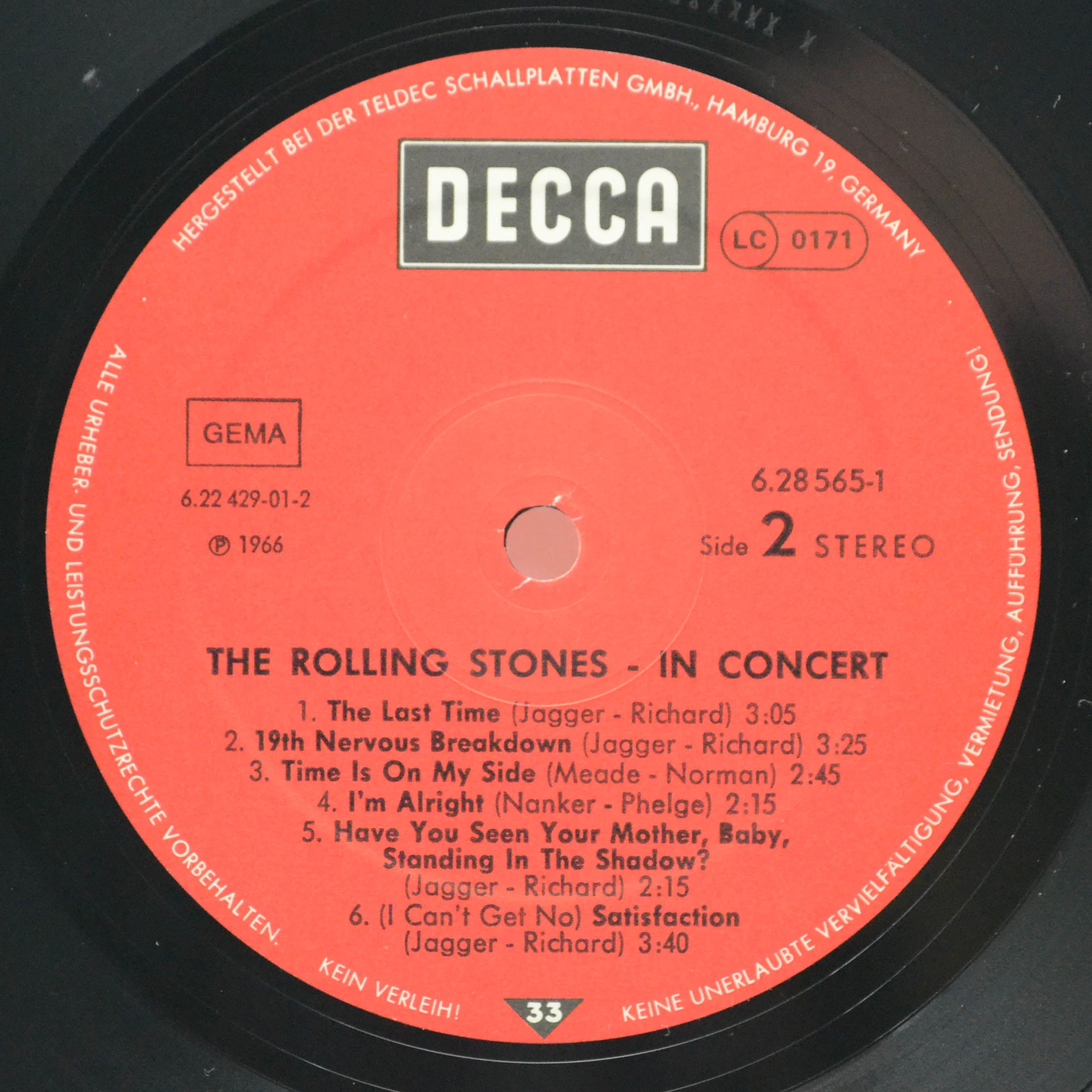 Rolling Stones — In Concert (2LP), 1981