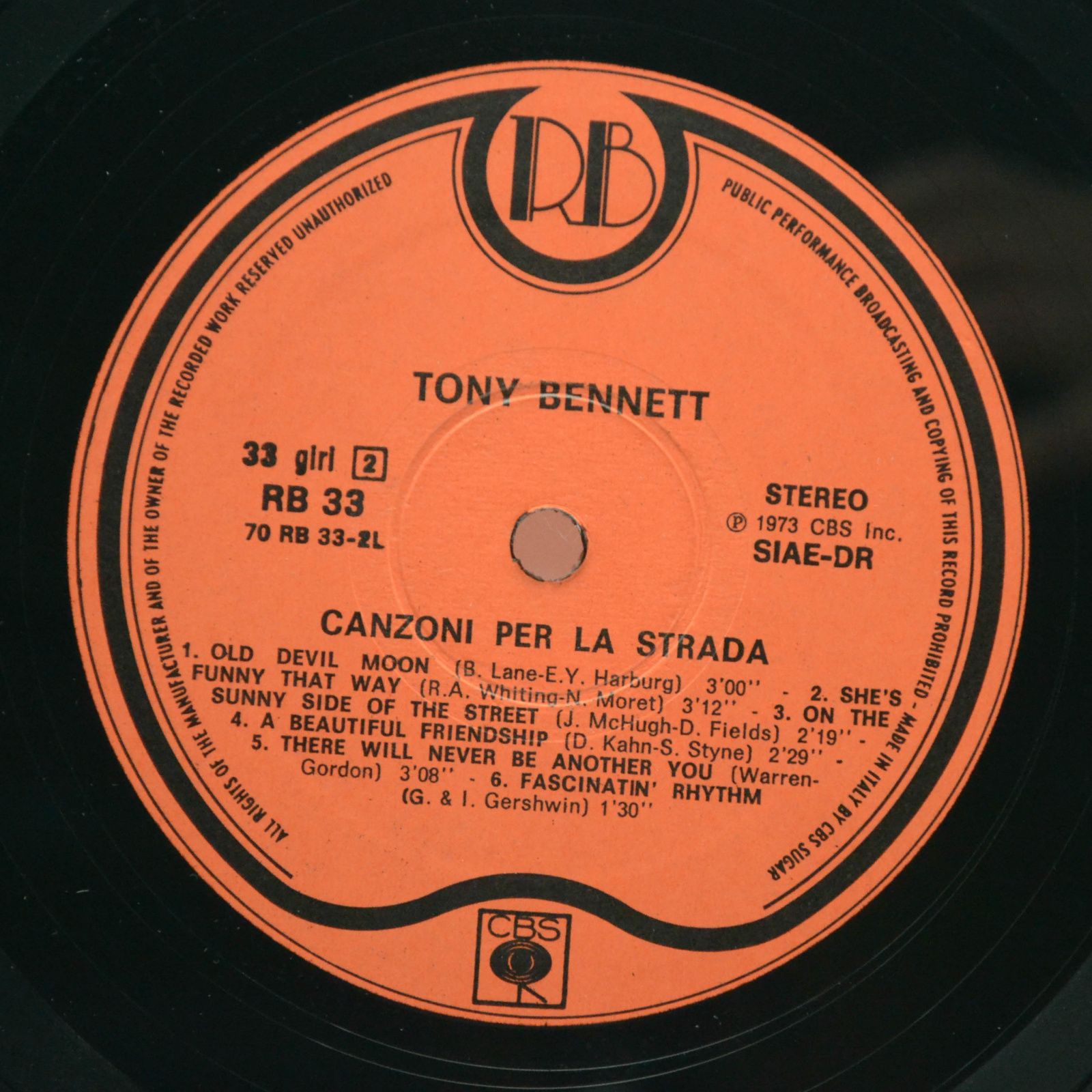 Tony Bennett — Canzoni Per La Strada, 1976