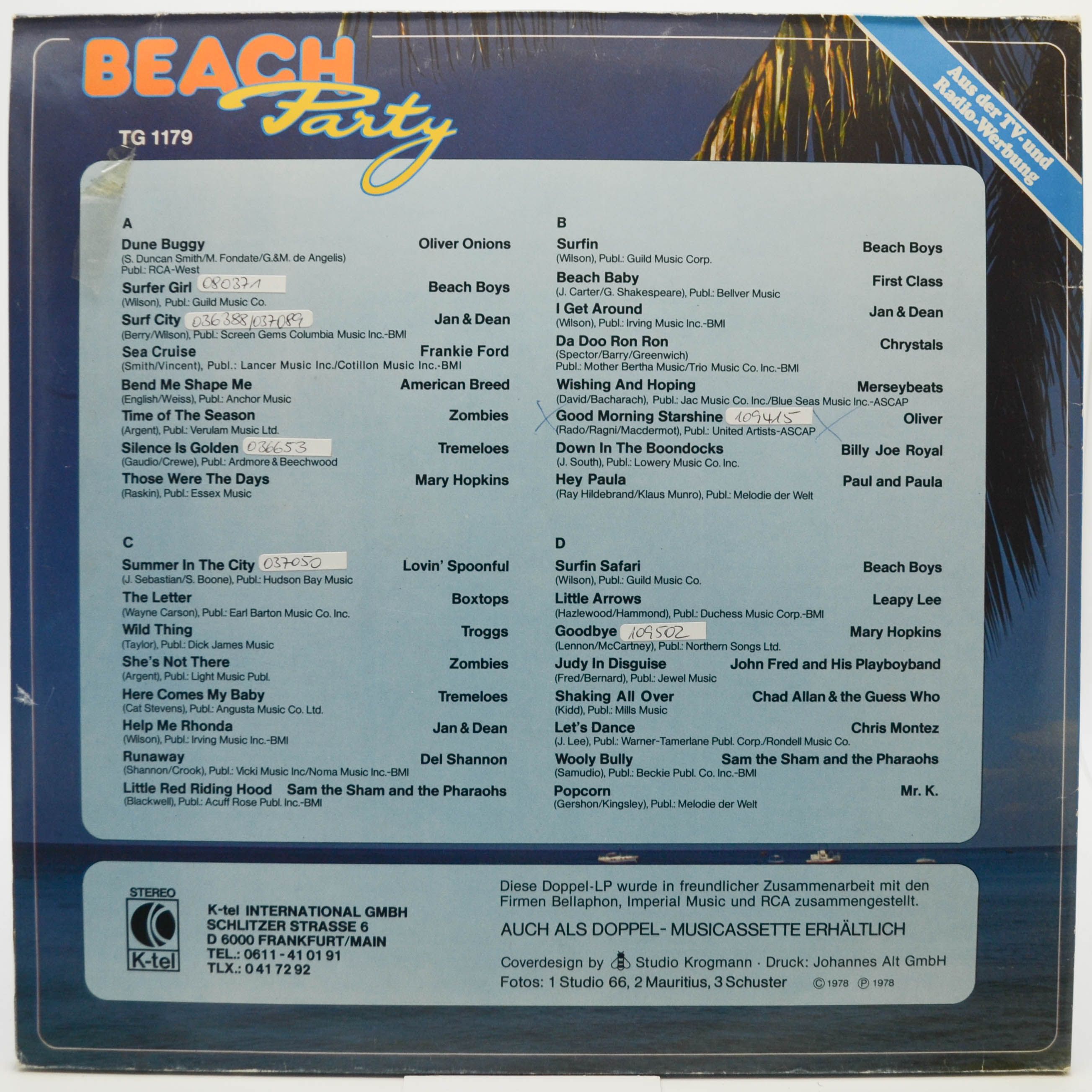Various — Beach Party (2LP), 1978