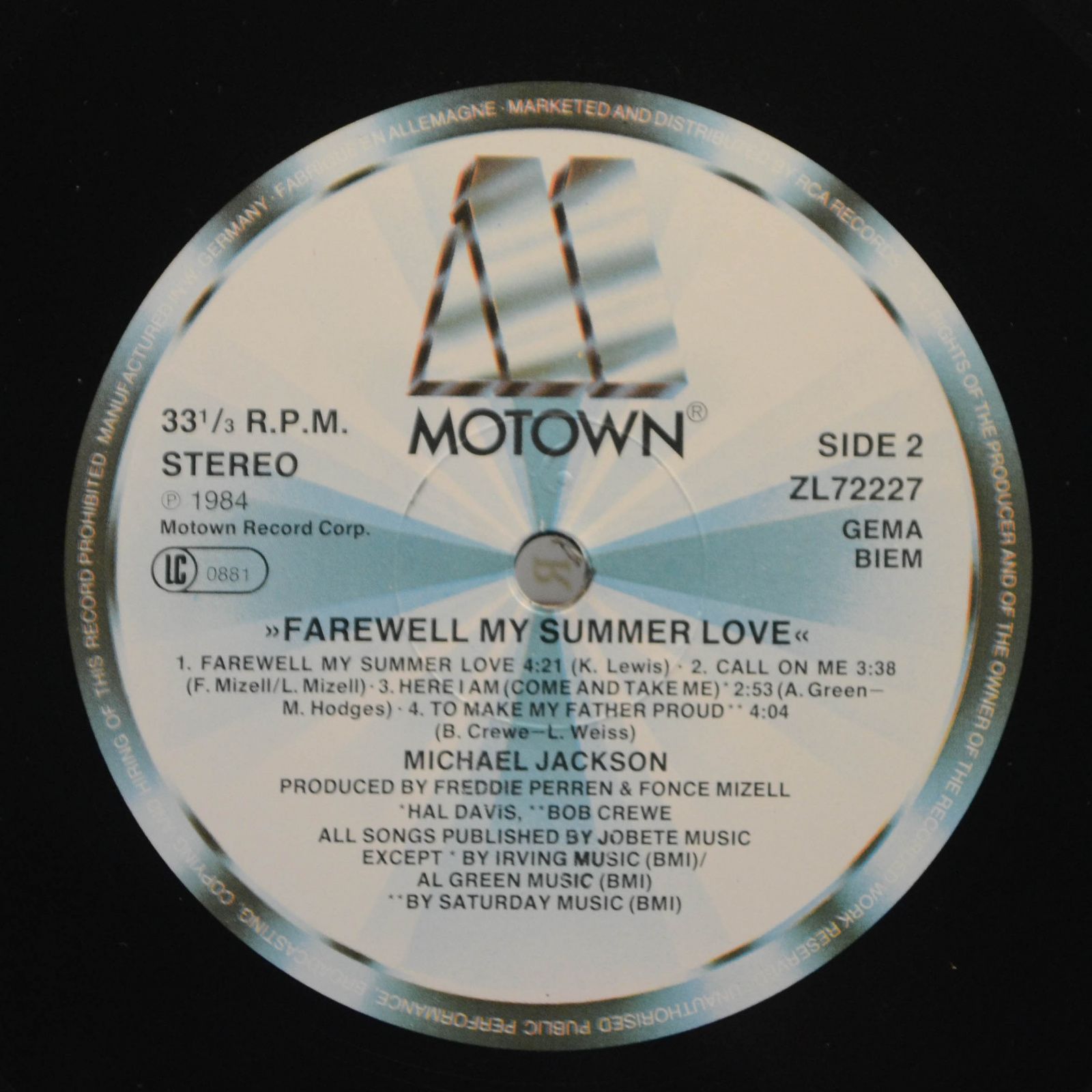 Michael Jackson — Farewell My Summer Love, 1984