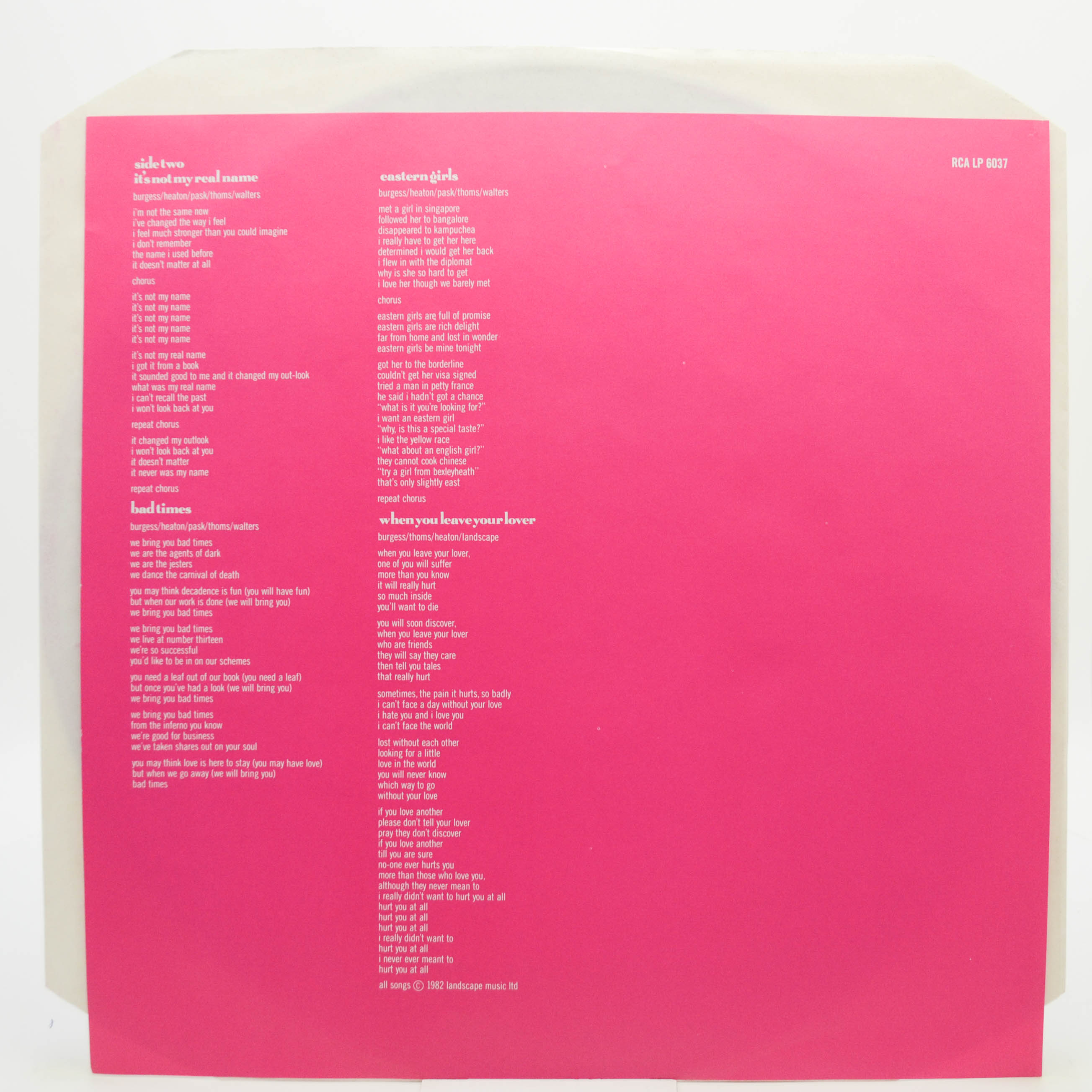 Landscape — Manhattan Boogie-Woogie (1-st, UK), 1982