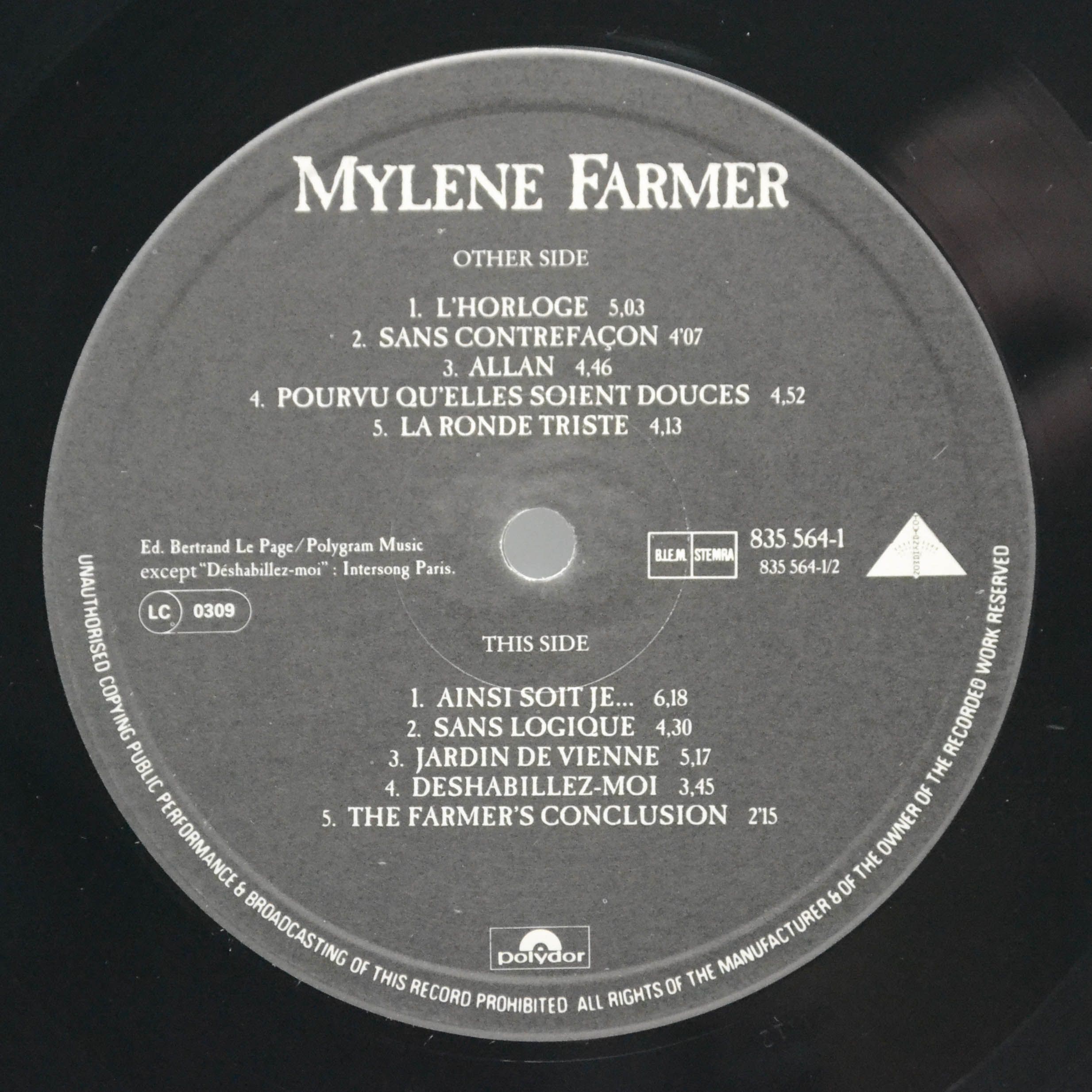 Mylene Farmer — Ainsi Soit Je..., 1988