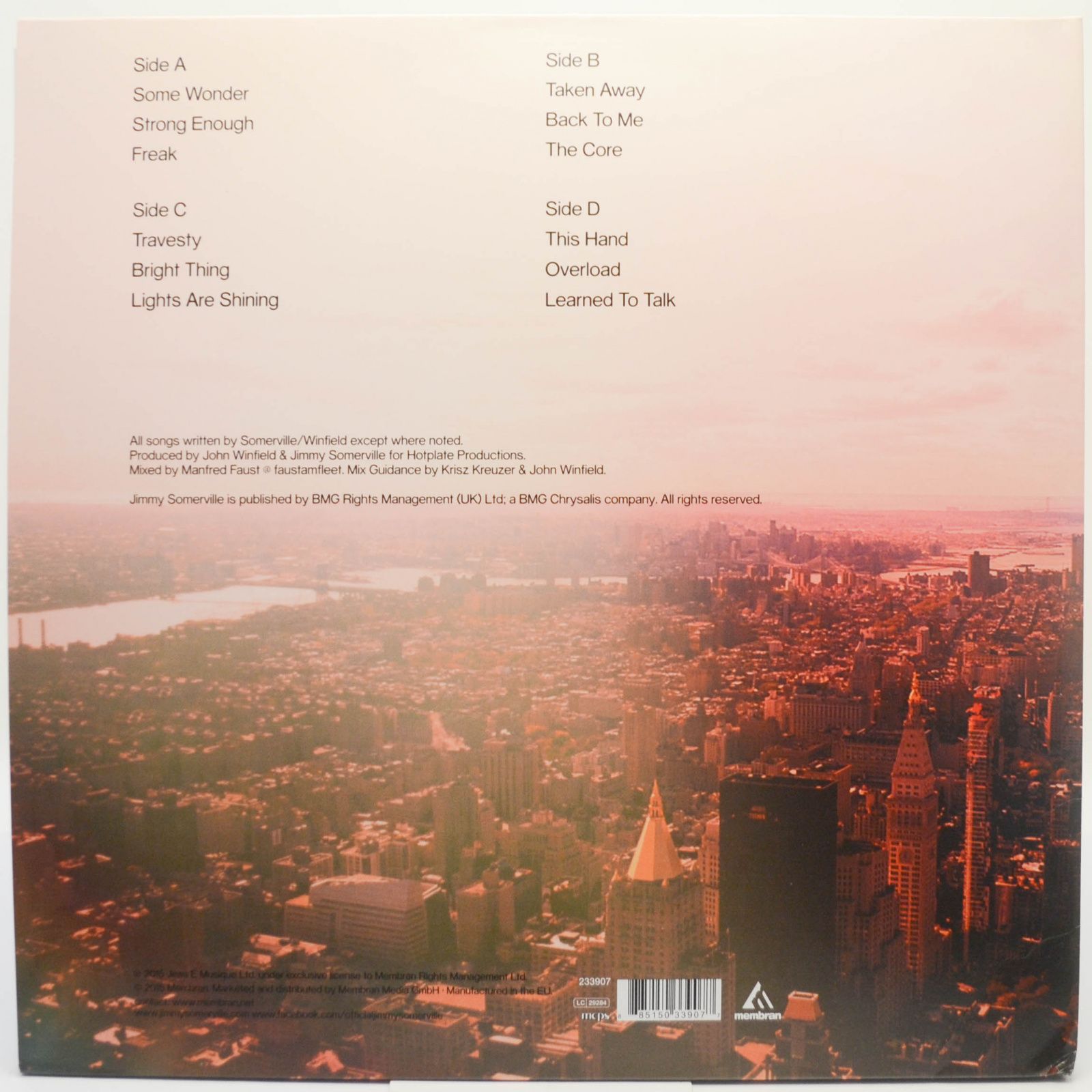 Jimmy Somerville — Homage (2LP), 2015