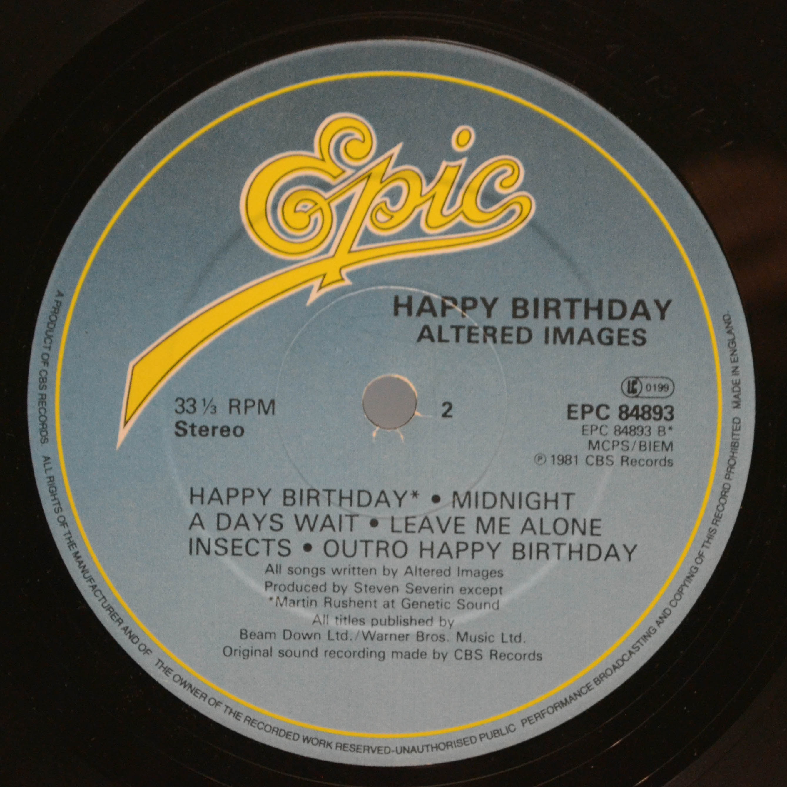 Altered Images — Happy Birthday (1-st, UK), 1981