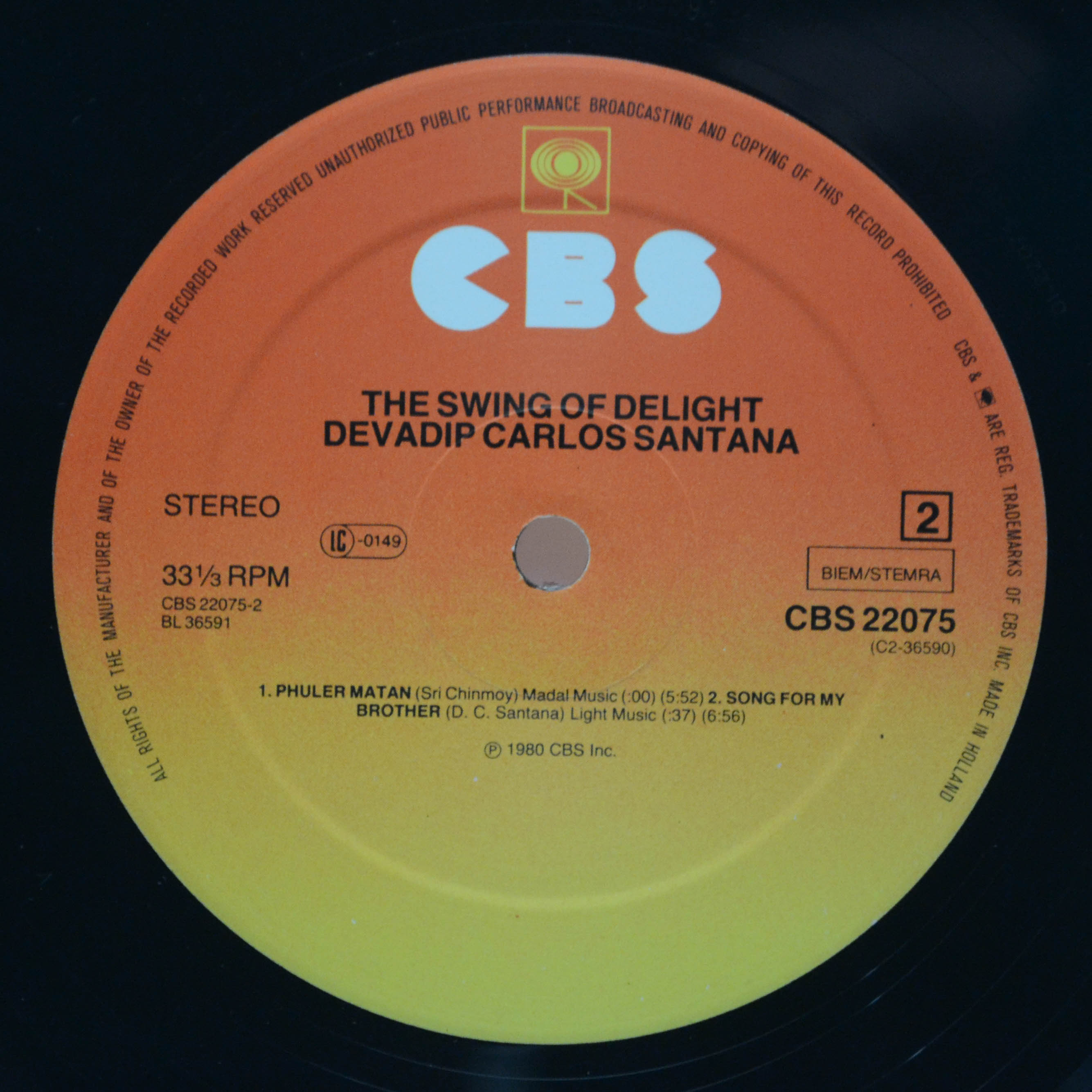 Devadip Carlos Santana — The Swing Of Delight (2LP), 1980