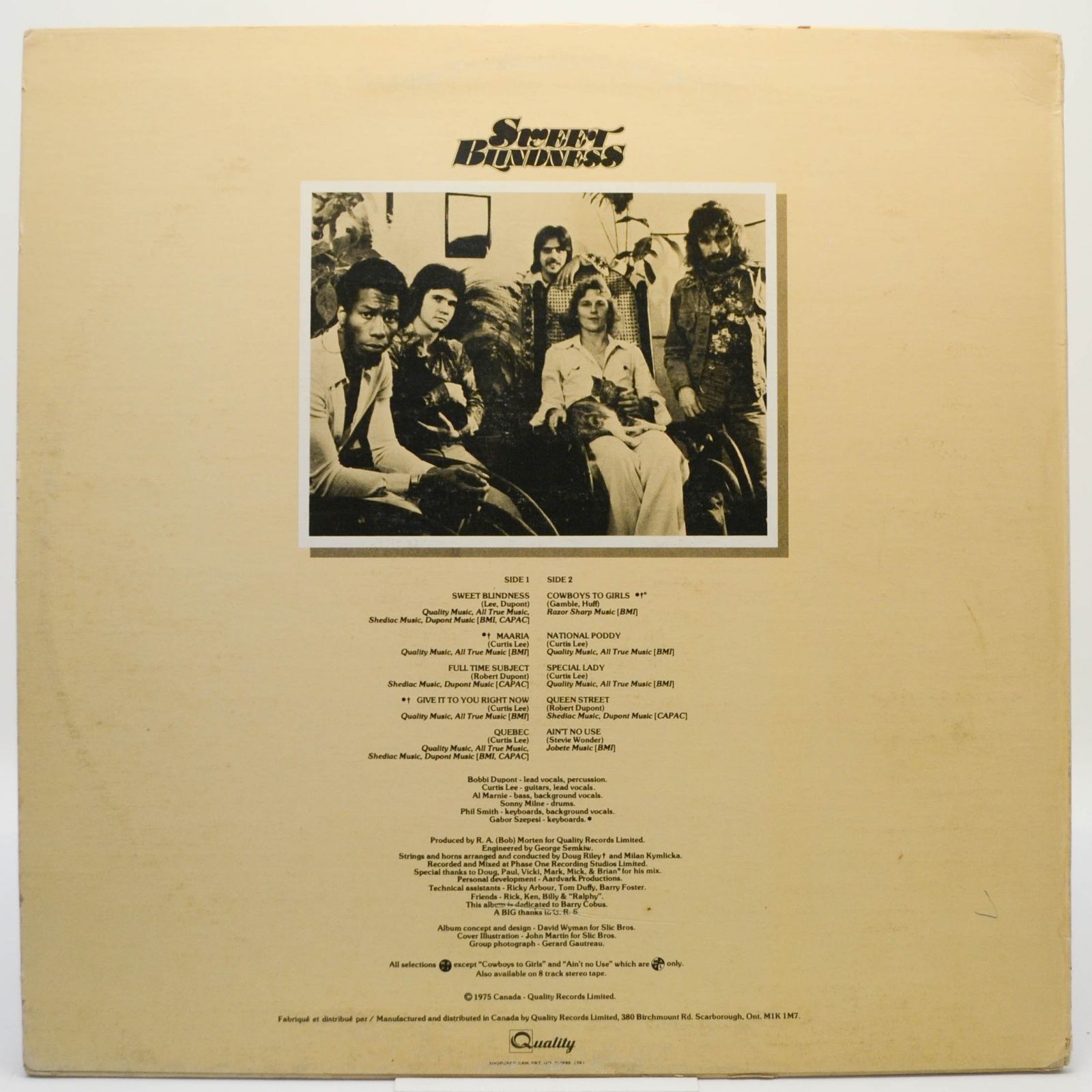 Sweet Blindness — Sweet Blindness, 1976