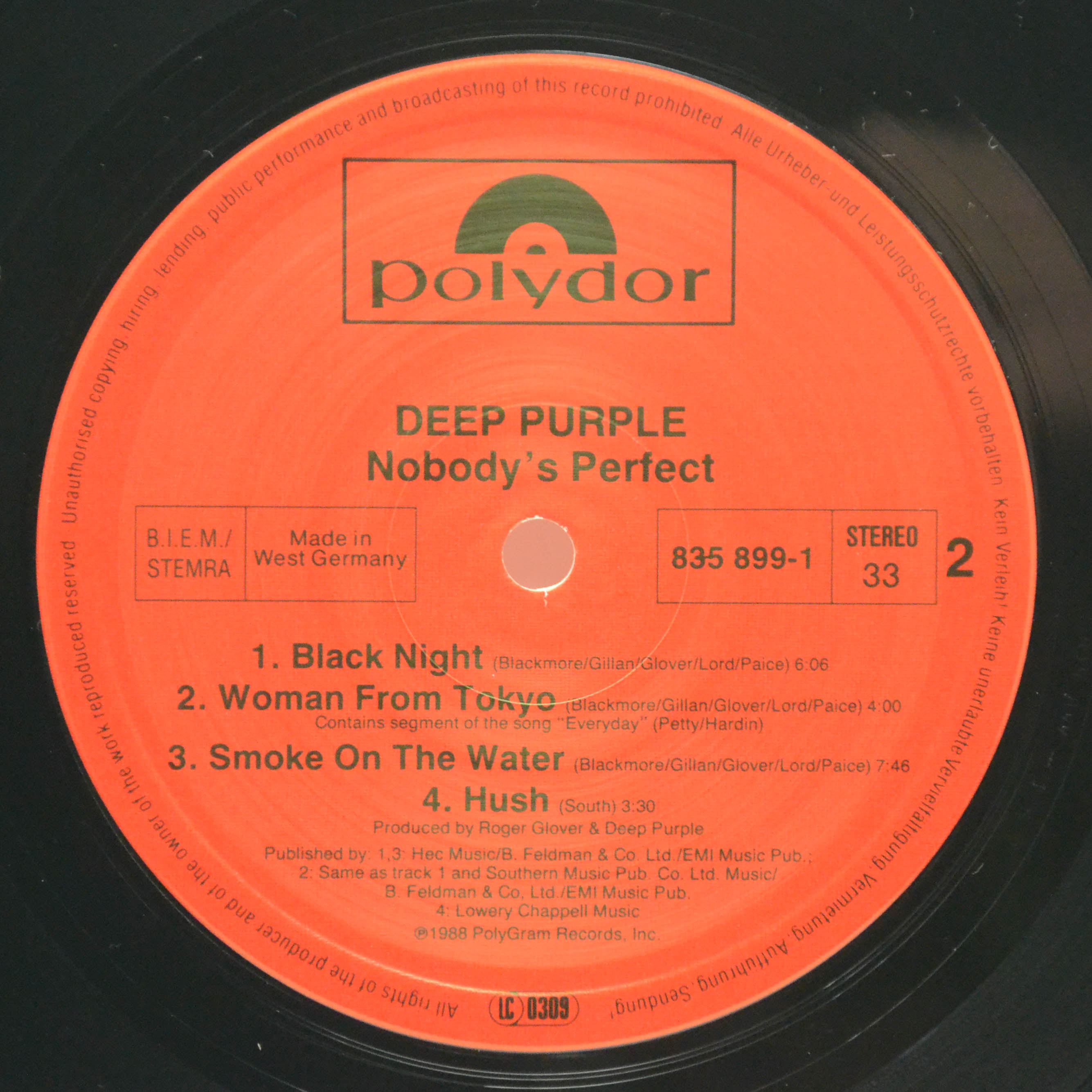 Deep Purple — Nobody's Perfect (2LP), 1988