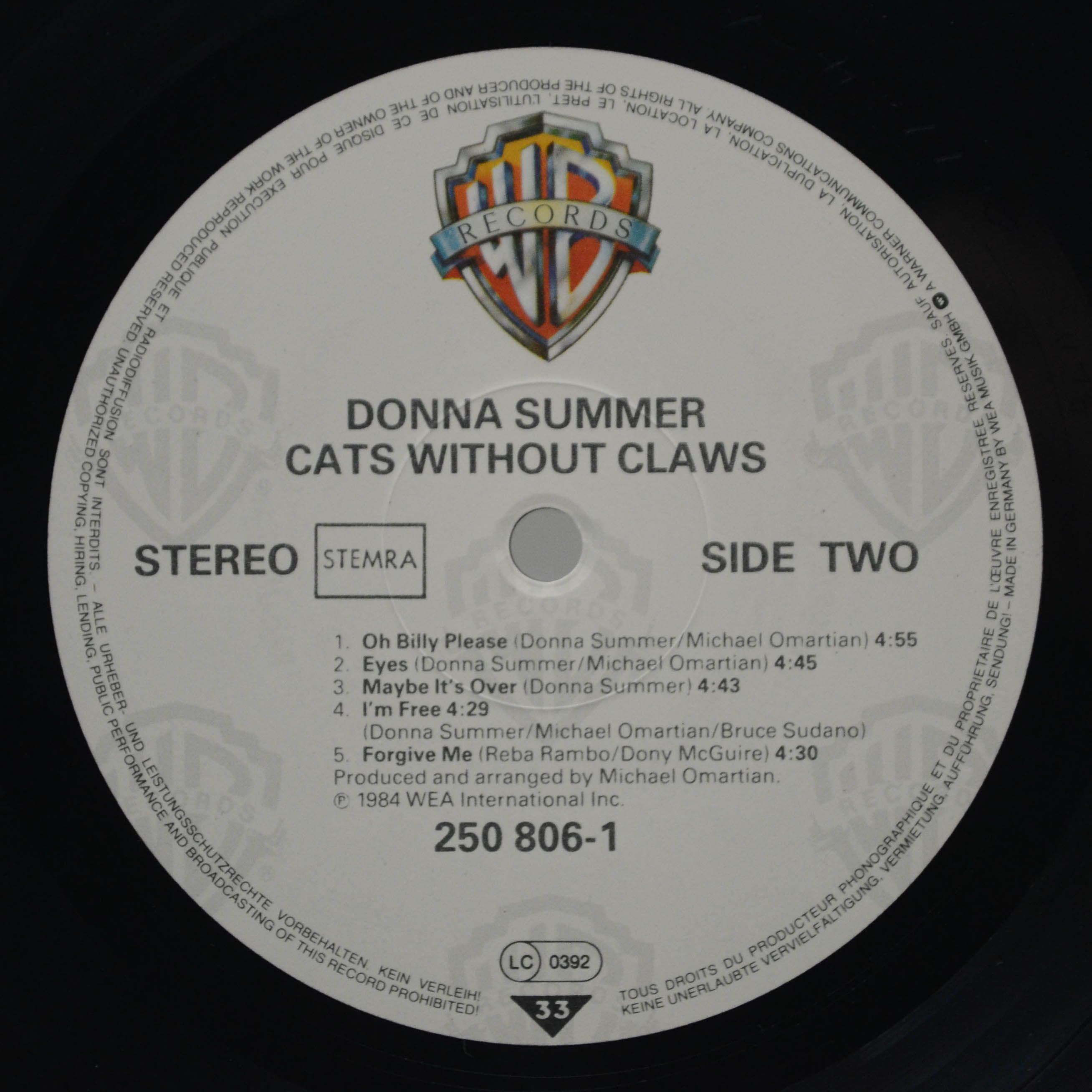 Donna Summer — Cats Without Claws, 1984