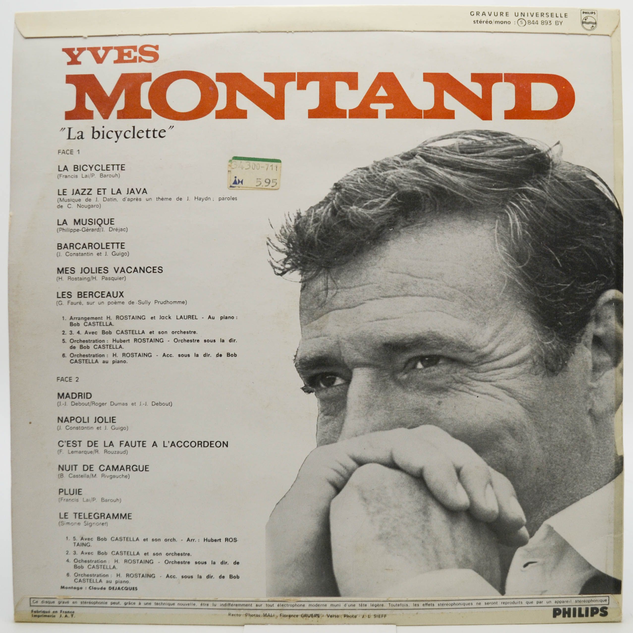 Yves Montand — La Bicyclette (1-st, France), 1968