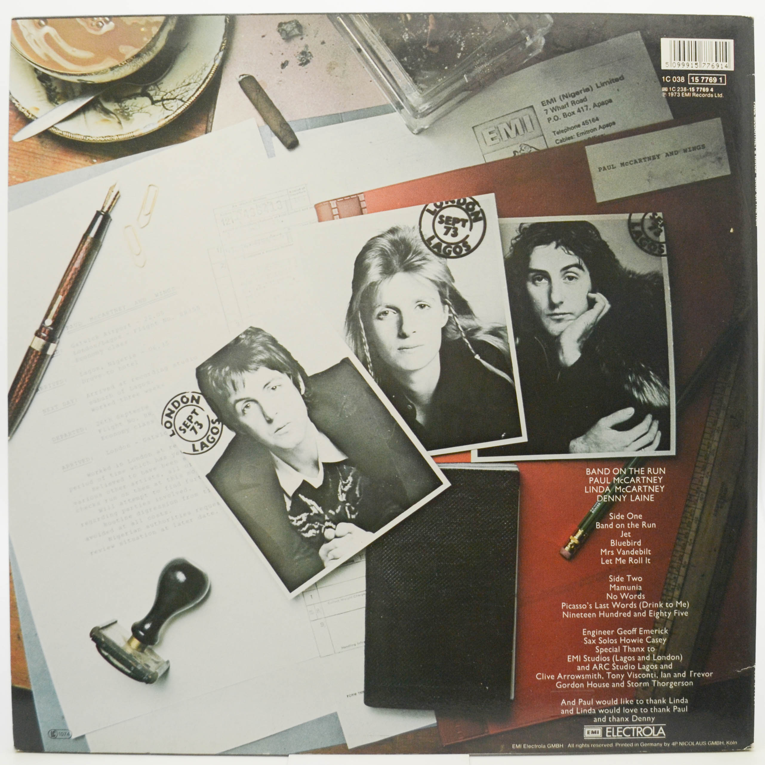 Paul McCartney & Wings — Band On The Run (poster), 1973