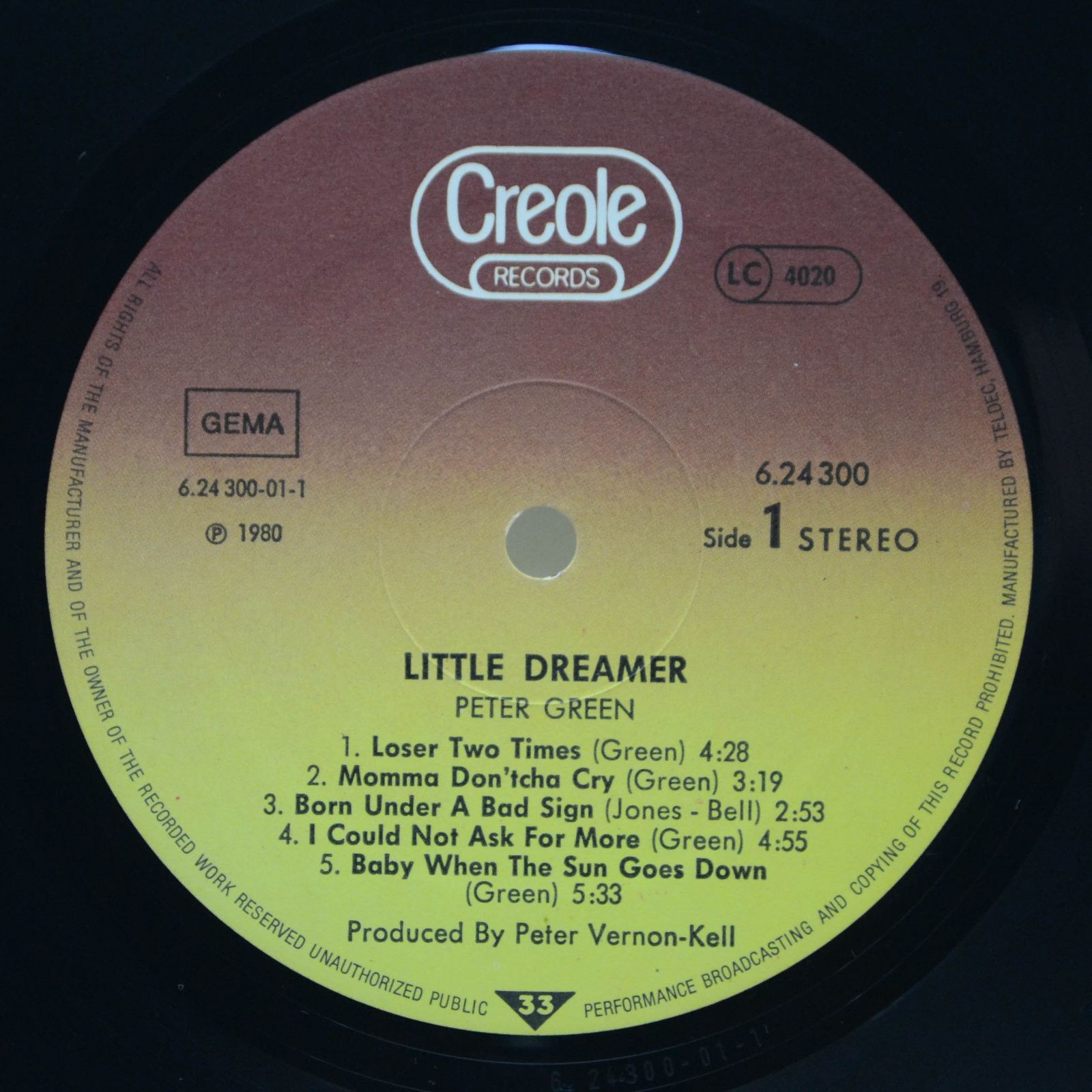 Peter Green — Little Dreamer, 1980